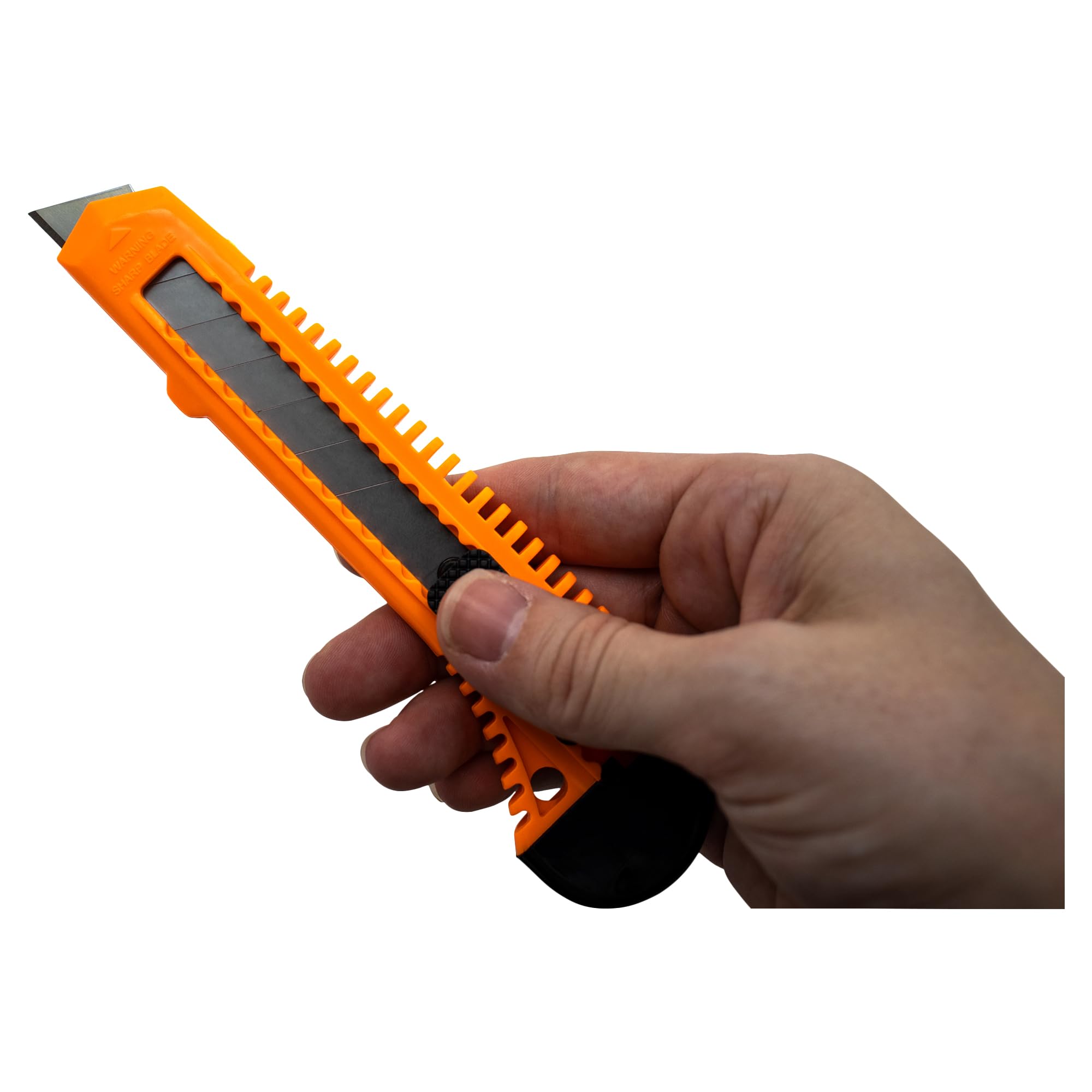 100-Pack Heavy Duty Utility Knife Box Cutters with Snap-Off Blades - Bright Neon Orange for Warehouse, Shipping, and DIY Projects