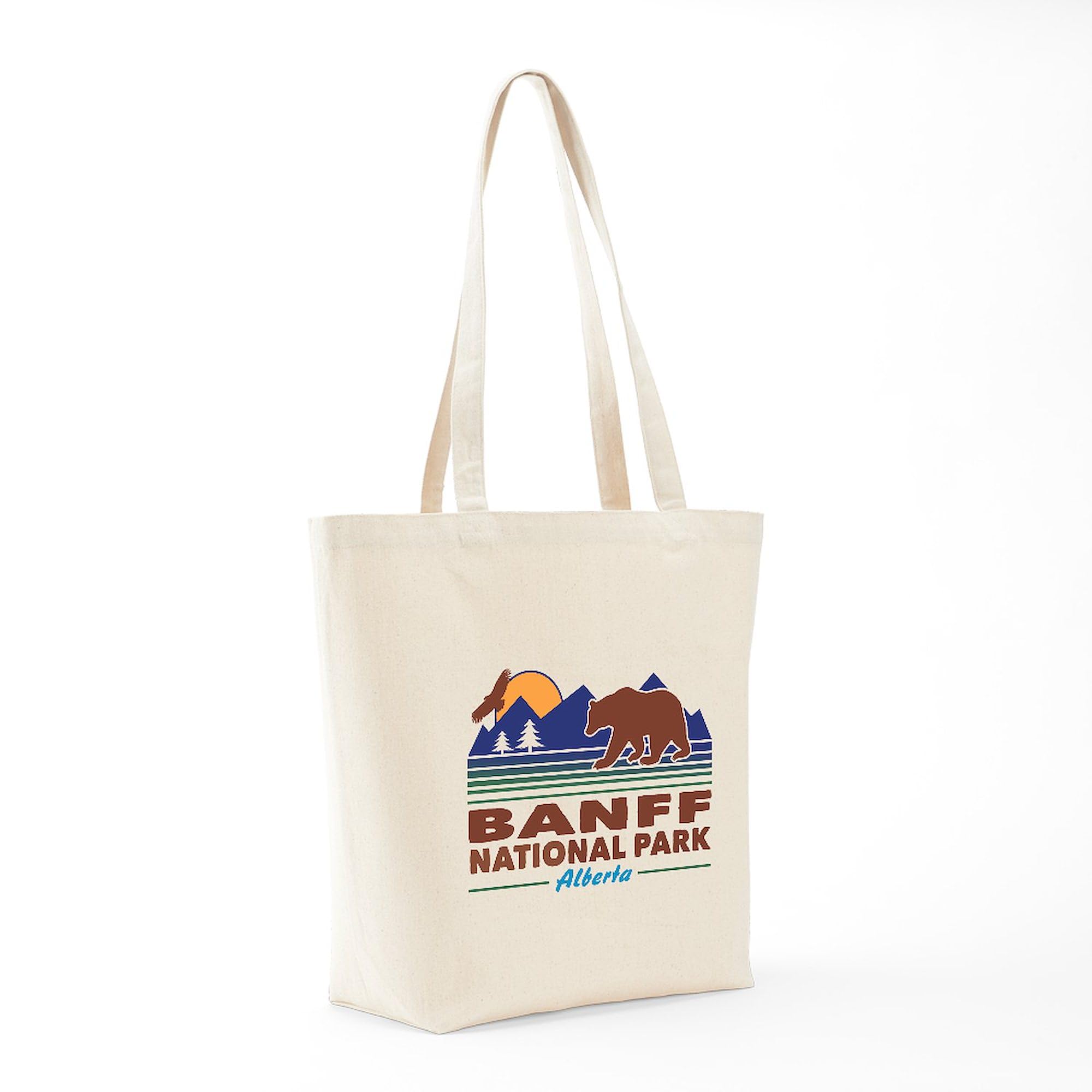 Banff National Park Alberta Natural Canvas Tote Bag - Eco-Friendly Reusable Shopping Bag for Groceries, Beach & Travel