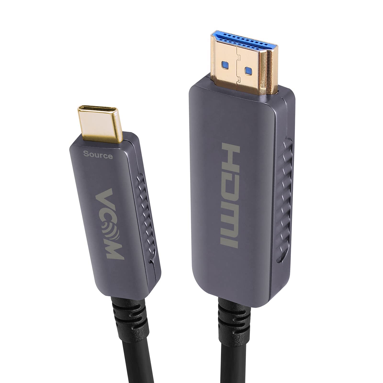 VCOM USB-C to HDMI Fiber Optic Cable 50ft - 18Gbps 4K@60Hz HDR Thunderbolt 3/4 Compatible with MacBook Pro/Air, iPad Pro, Samsung Galaxy S9 - Perfect for Home Theater, Gaming & Office Presentations