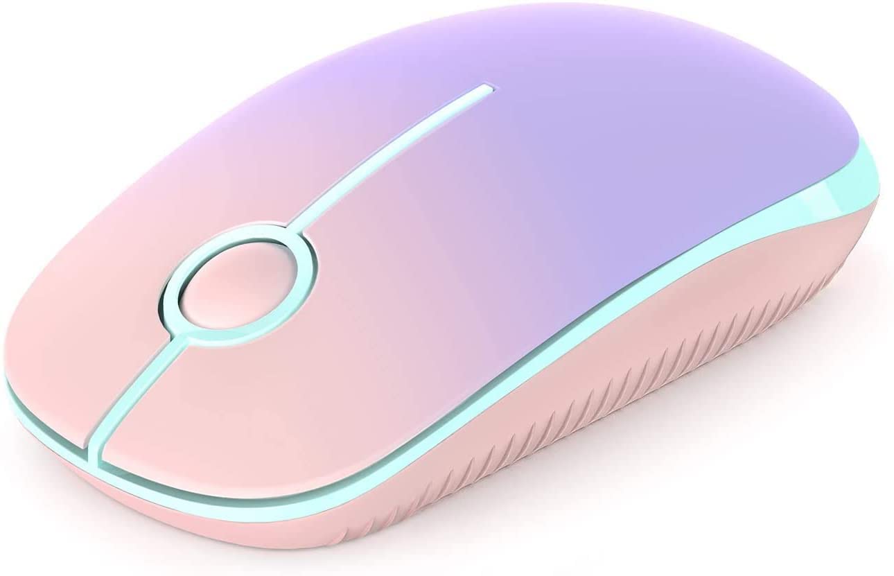 Vssoplor 2.4G Wireless Slim Mouse with Nano Receiver - Ergonomic Portable Computer Mouse for Laptop, PC, Notebook (Pink to Purple Gradient) - Perfect for Office Work, Gaming & Travel Use
