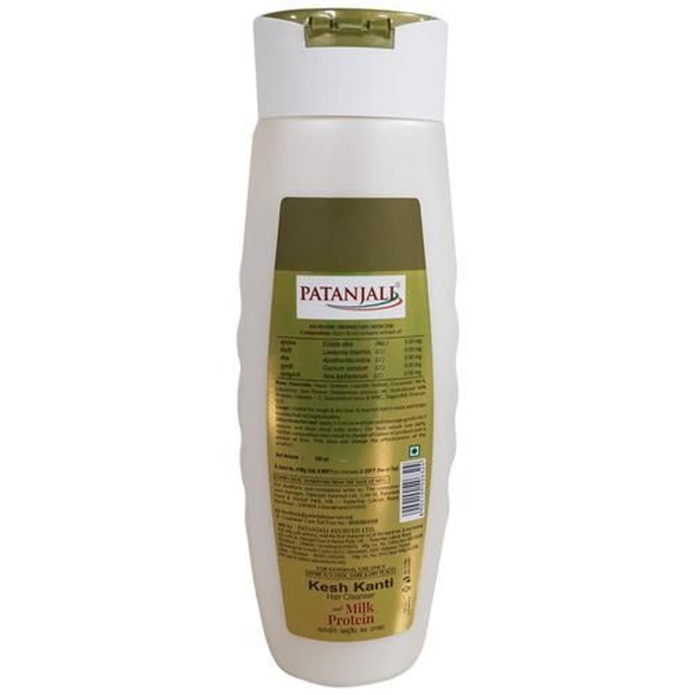 Patanjali Kesh Kanti Hair Cleanser with Milk Protein - Strong & Healthy Shampoo for Damaged Hair, 180ml | Ayurvedic Hair Care for Shine & Volume | Daily Use & Hair Repair Treatment