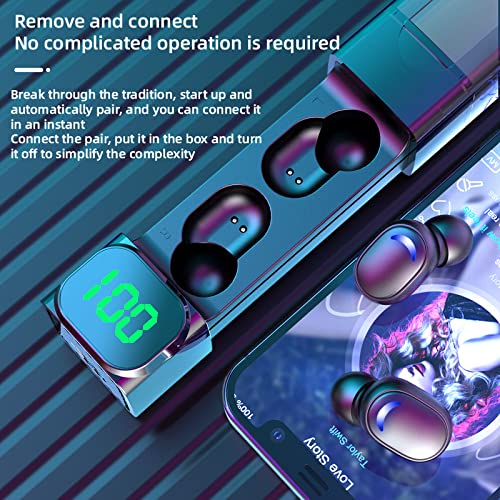 E50 Wireless Earbuds - Lipstick Style Bluetooth Headphones with Digital Display & Wireless Charging Case, IPX4 Waterproof Stereo Earphones for Running, Gym, Workout & Daily Use