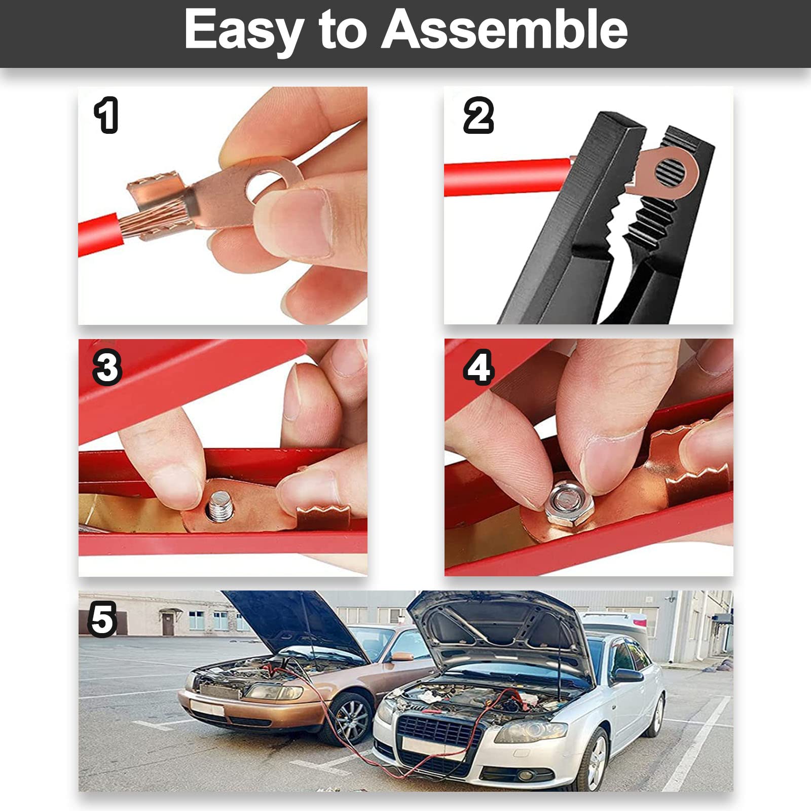 10PCS 78mm Plastic Handle Alligator Clips - 35A Electrical Test Clamps with Metal Jaws for Car, Auto, Boat & Battery Testing - Durable Black & Red Probes (Perfect for DIY Electronics, Automotive Repairs & Electrical Projects)