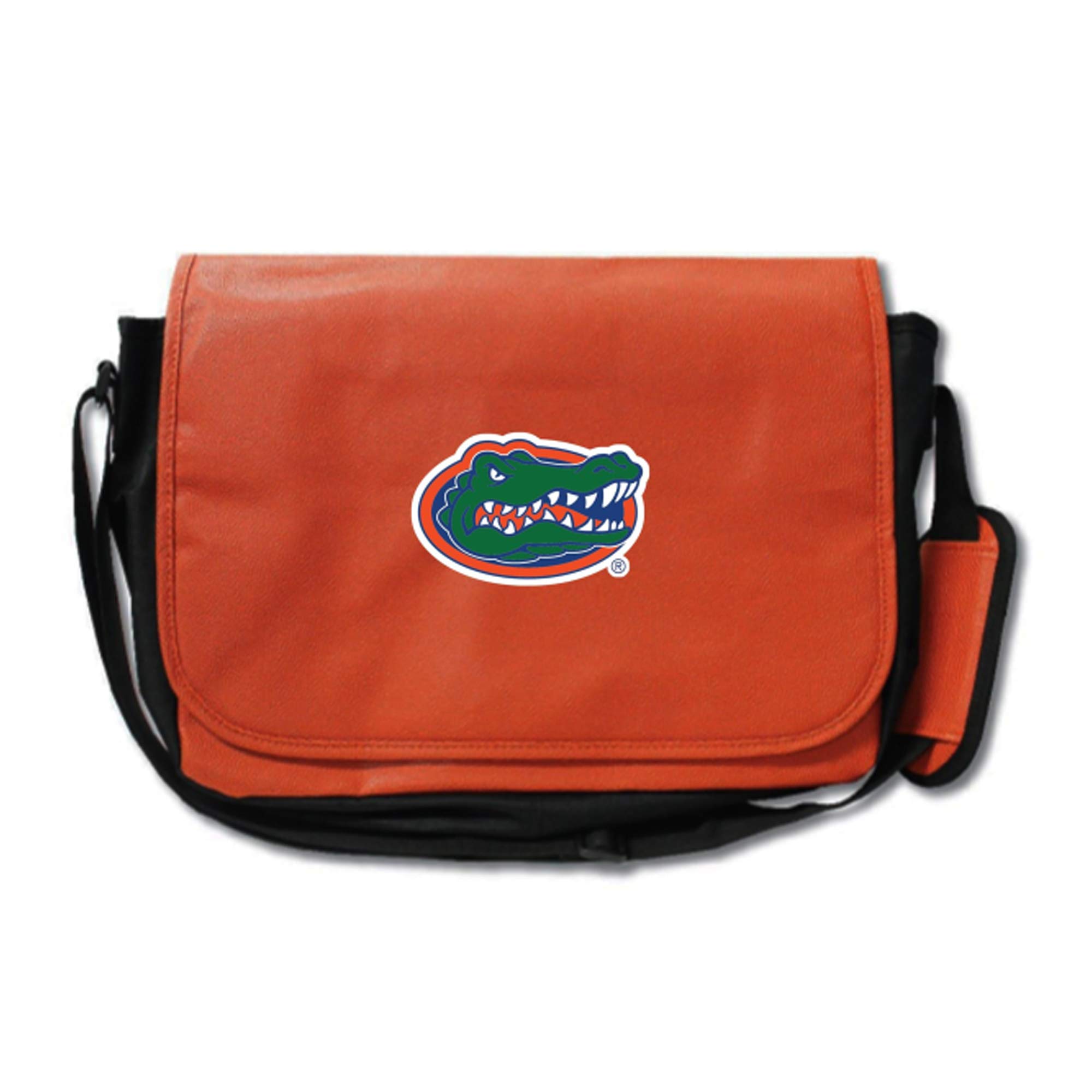 Florida Gators Basketball Genuine Leather Laptop Messenger Bag - Orange Official Team Color - Perfect for College Students & Office Professionals - Durable Shoulder Bag for MacBook, iPad & Work Essentials