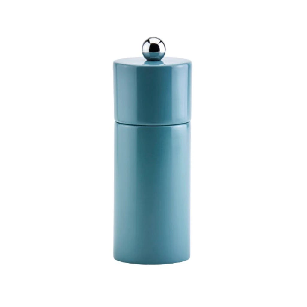 Premium Chambray Mini Column Salt and Pepper Grinder Set - Adjustable Ceramic Spice Mill for Kitchen, Dining Table & Outdoor Picnics