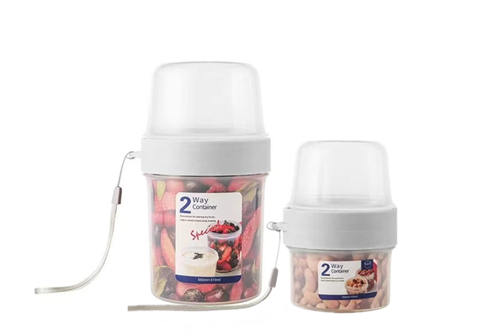 Portable Leak-Proof Breakfast Cups with Fork - Reusable Cereal & Yogurt Containers for Overnight Oats, Salad, Snacks & Dressing - Ideal for Office, Travel & On-the-Go Meals (Grey)