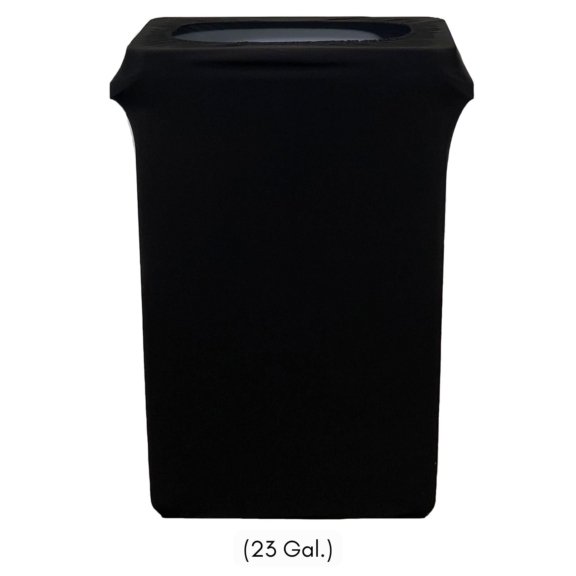 23 Gallon Black Spandex Trash Can Covers - Stretchable Fitted Garbage Bin & Waste Container Covers (Pack of 10) - Perfect for Kitchen, Bathroom, Office & Outdoor Use