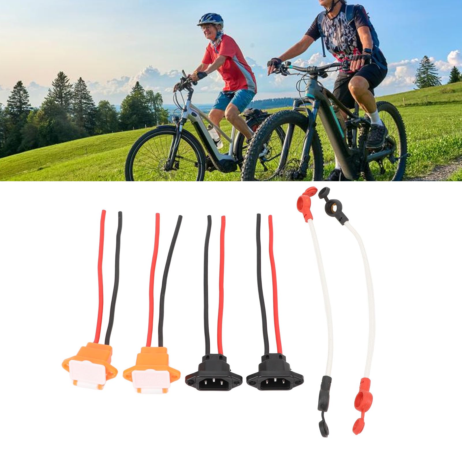 Waterproof Electric Bike Charging Port Socket with Cable Connector - Durable Battery Charger for E-Bikes, Scooters & Mobility Devices (Outdoor & Commuter Use)