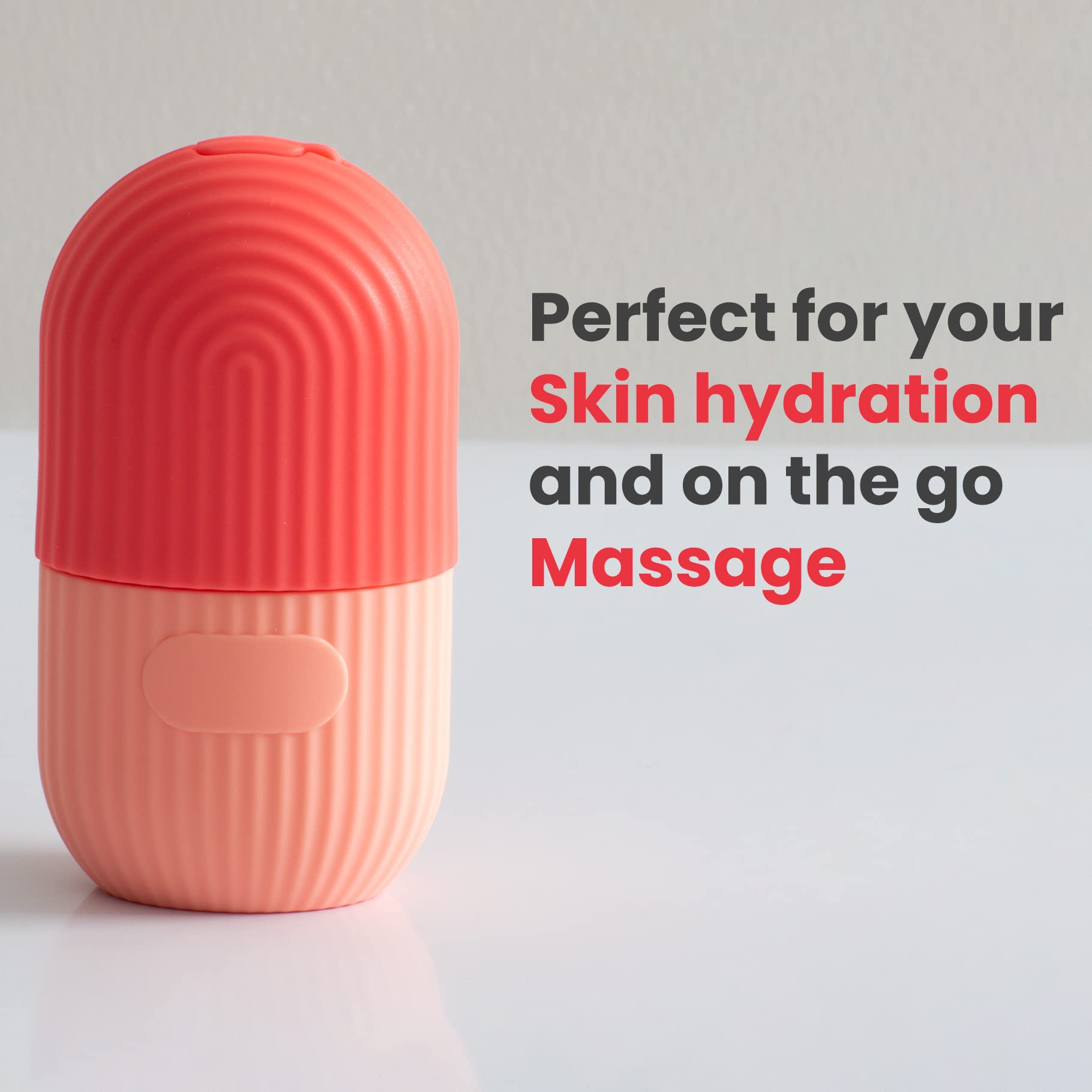 Premium Silicone Ice Face Roller for Women & Men - Cooling Facial Massager for Puffiness & Wrinkles | Leak-Proof Beauty Tool for Skincare Routine | Orange & Pink | Perfect for Morning Routine, Post-Workout Recovery & Spa Treatments
