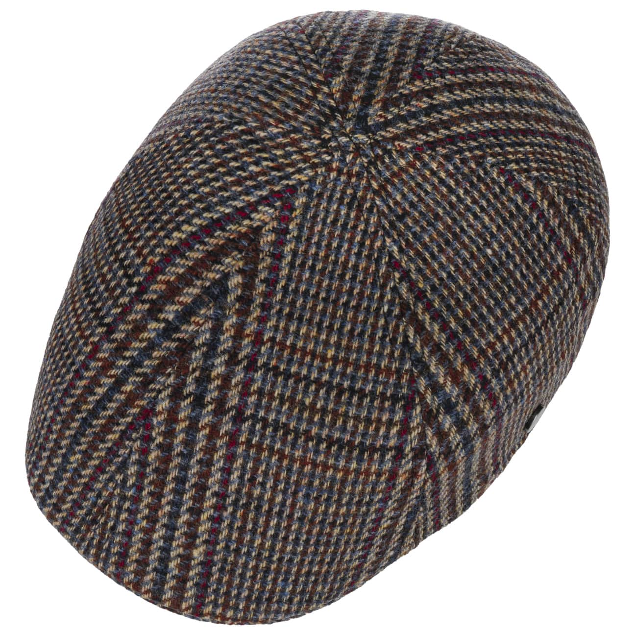 Lierys Spickard Wool Glencheck 6 Quarter Cap - Classic Wool Flat Cap for Men | Perfect for Outdoor Activities, Casual Wear & Winter Fashion