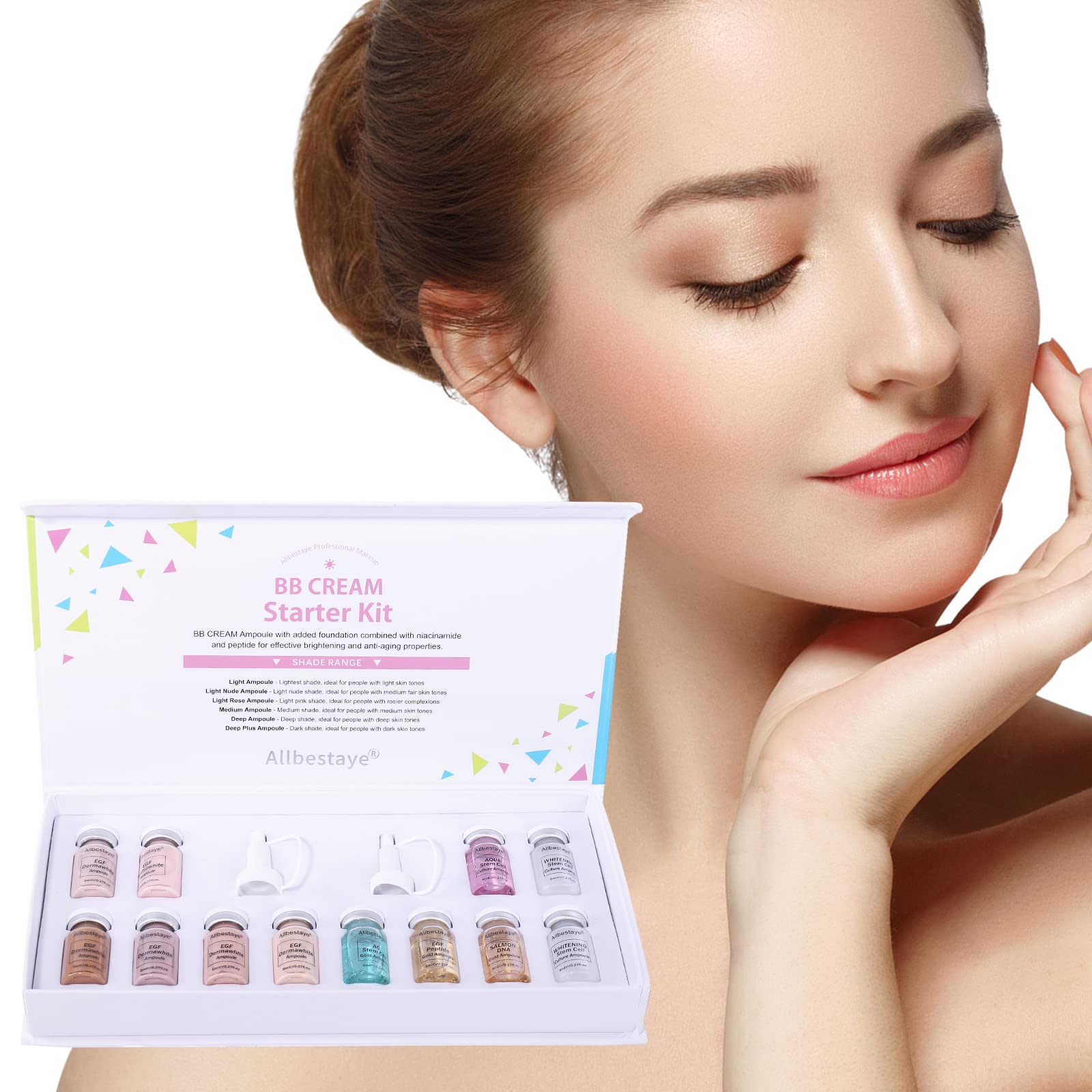 Allbestaye Semi-Permanent Liquid Foundation for Microneedling - Waterproof Glow Makeup Set with Concealer | Perfect for Professional Salon Treatments & At-Home Skincare Routines