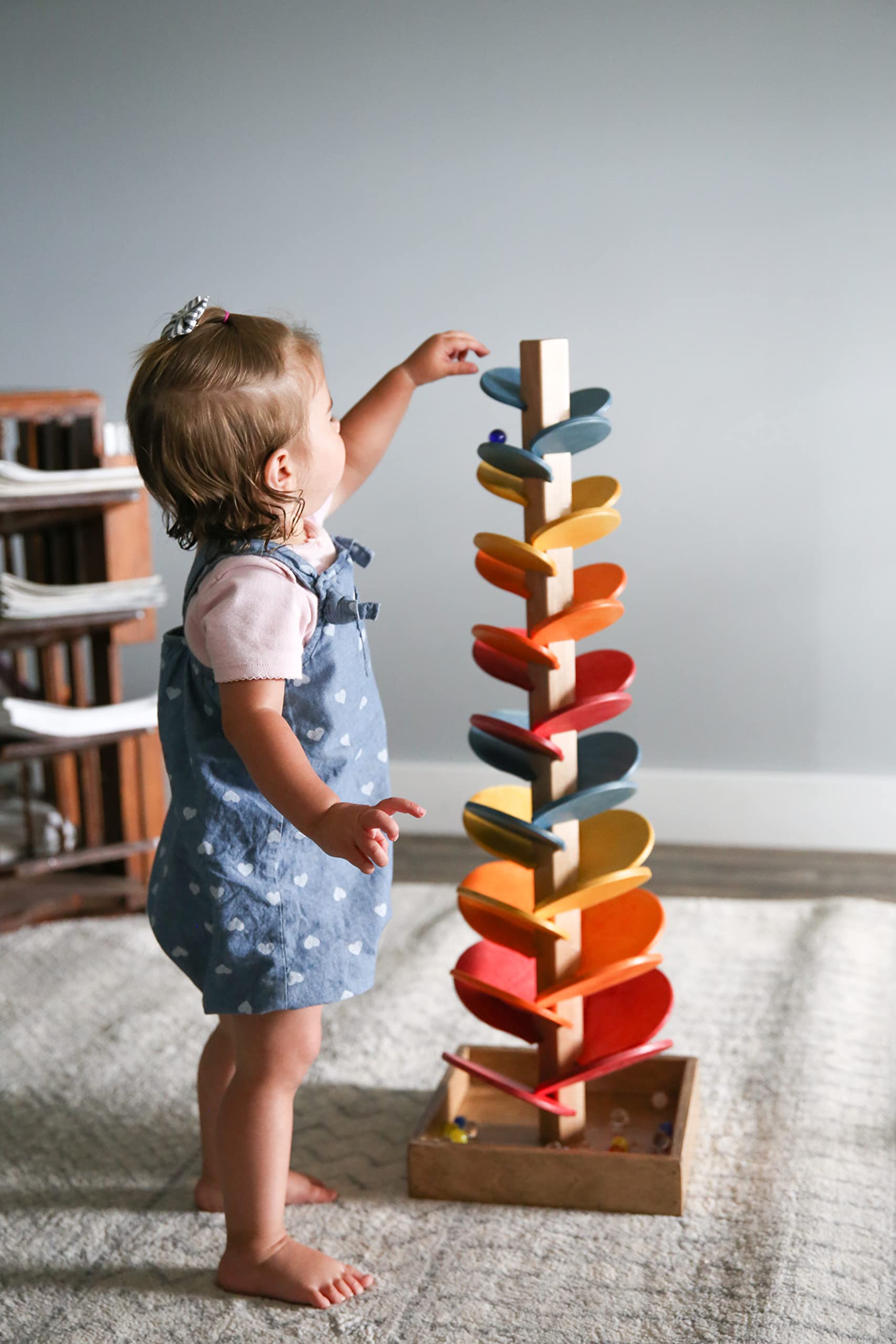 AmishToyBox.com Wooden Marble Tree Toy - CPSIA-Approved Safe for Kids, Includes Marble Set (Circus Splash) - Fun STEM Learning & Montessori Play for Children