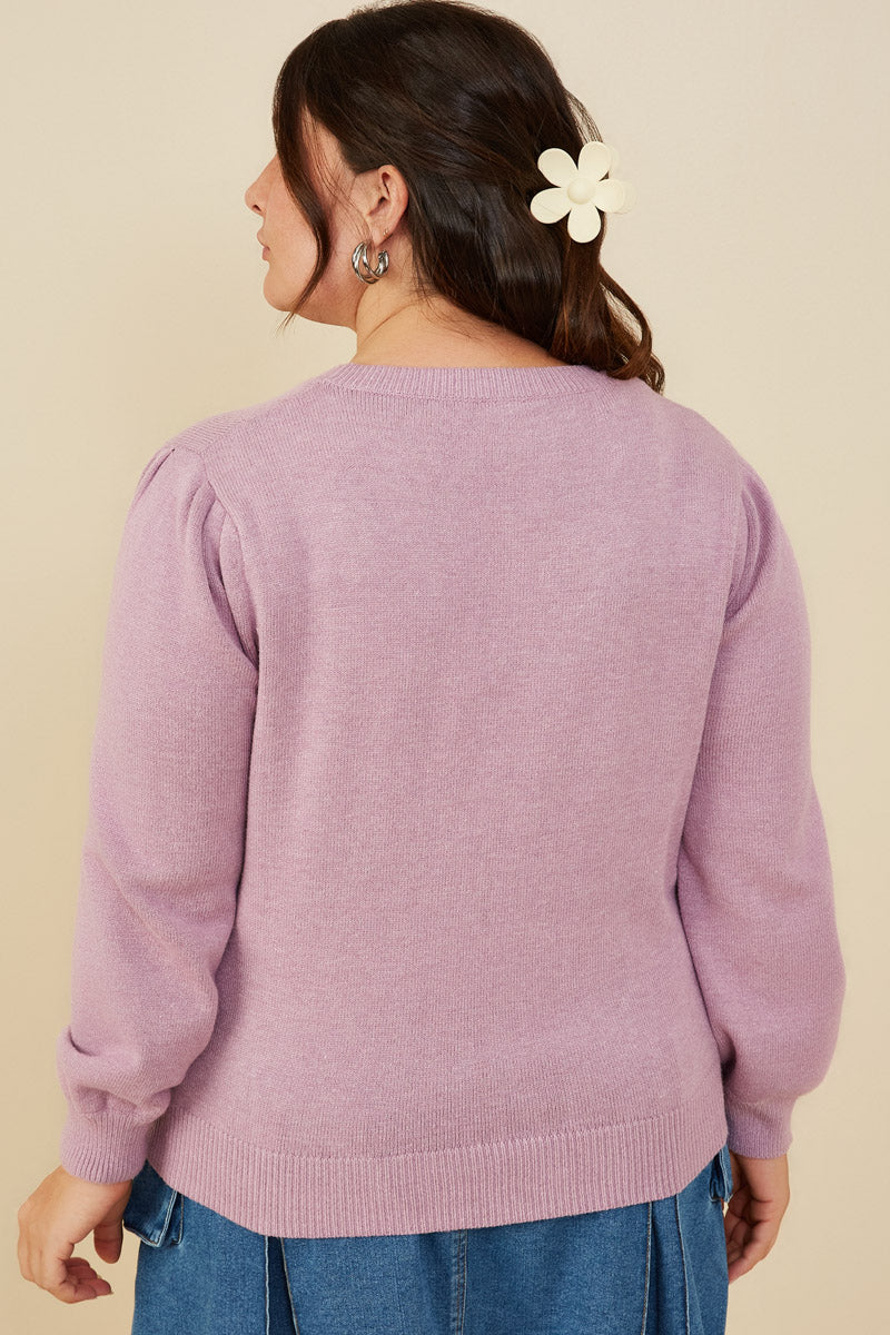 Women's Pearl Heart Detail Pullover Sweater - Cozy Knit Sweater for Fall & Winter - Perfect for Dates, Office & Casual Outfits