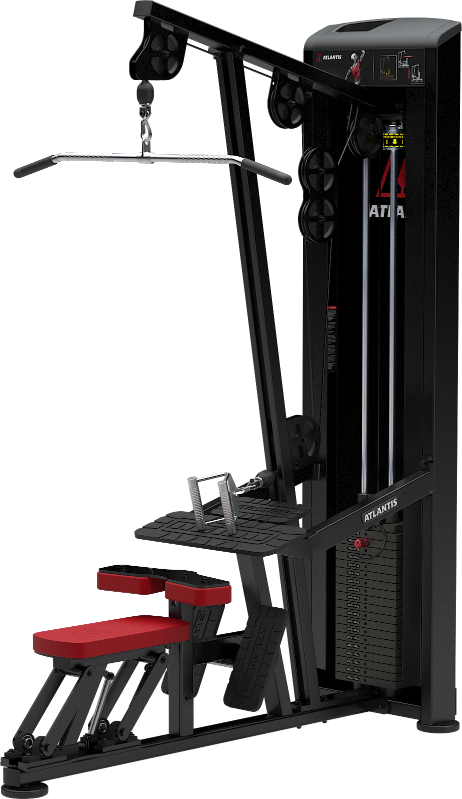 ATLANTIS Heavy Duty Lat Pulldown and Low Row Combo Machine for Home Gym - Strength Training Equipment for Back & Arm Workouts