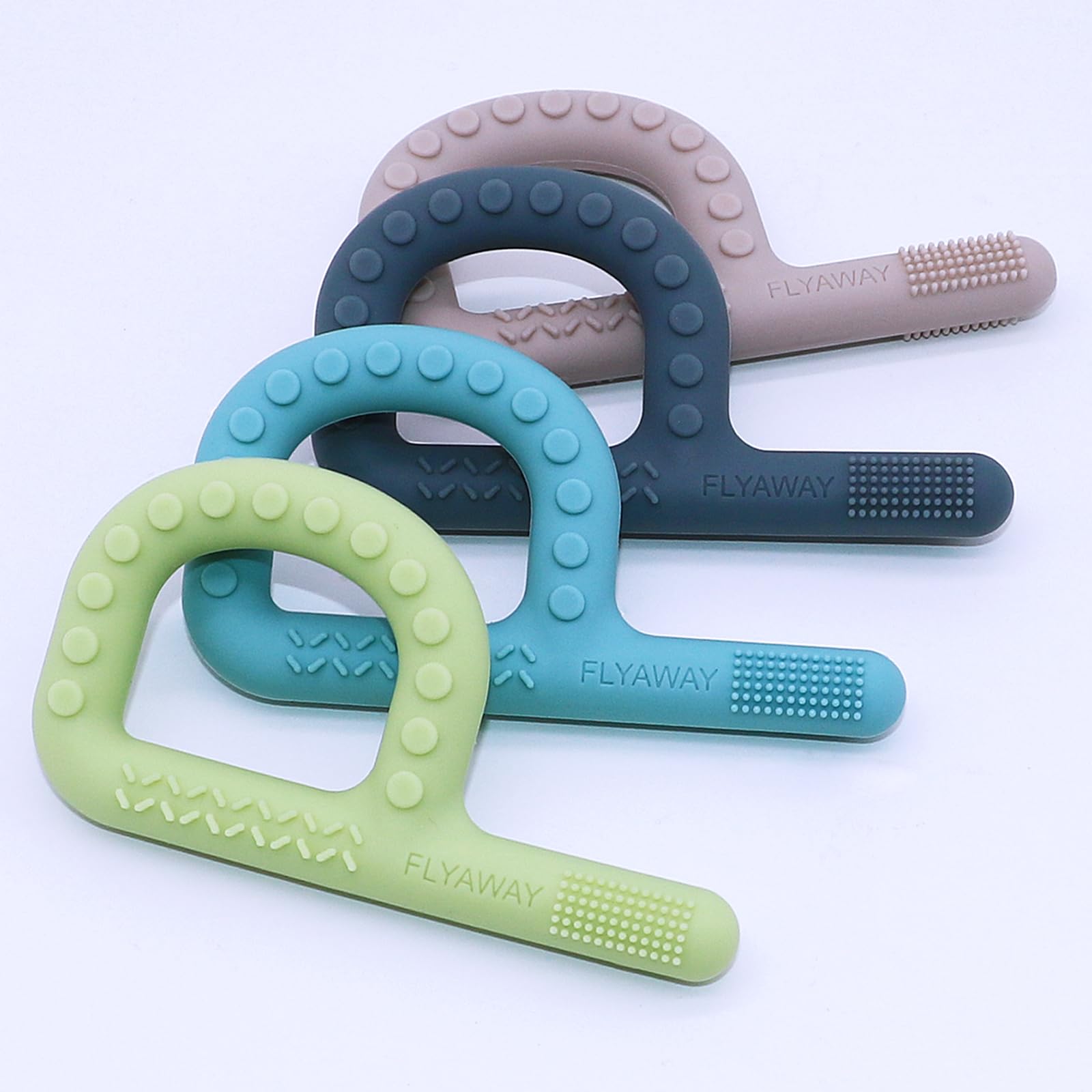 Sensory Chew Toys for Autistic Kids & Adults - 4 Pack P-Shaped Teething Toys for Babies 3-12 Months | BPA-Free Silicone Oral Motor Stimulation Necklaces | Perfect for Teething Relief, Anxiety & Sensory Processing Disorder