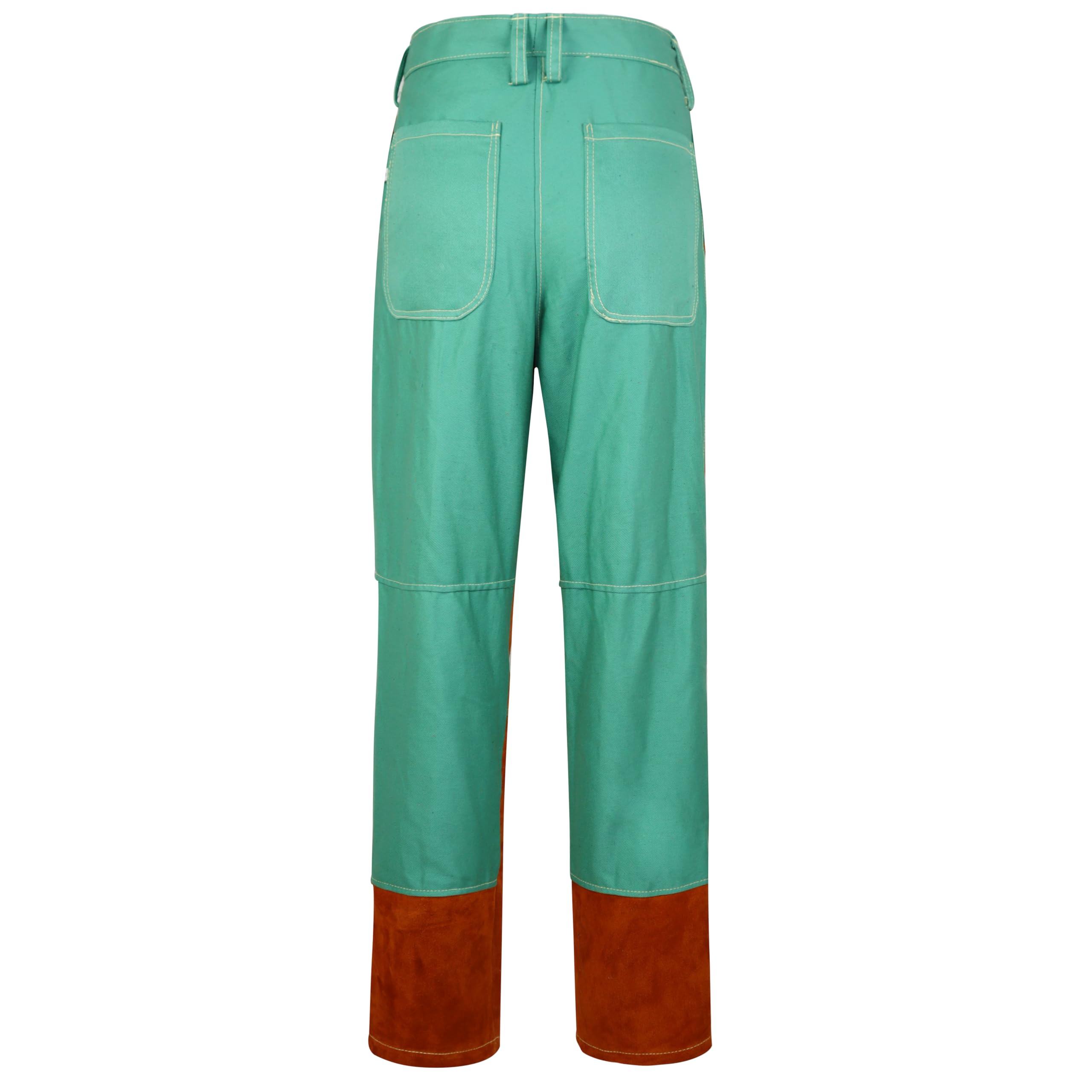 ANTAITHER Heat & Flame Resistant Leather Welding Pants - Heavy Duty Cowhide FR Safety Work Trousers for Welders, Blacksmiths & Industrial Workers