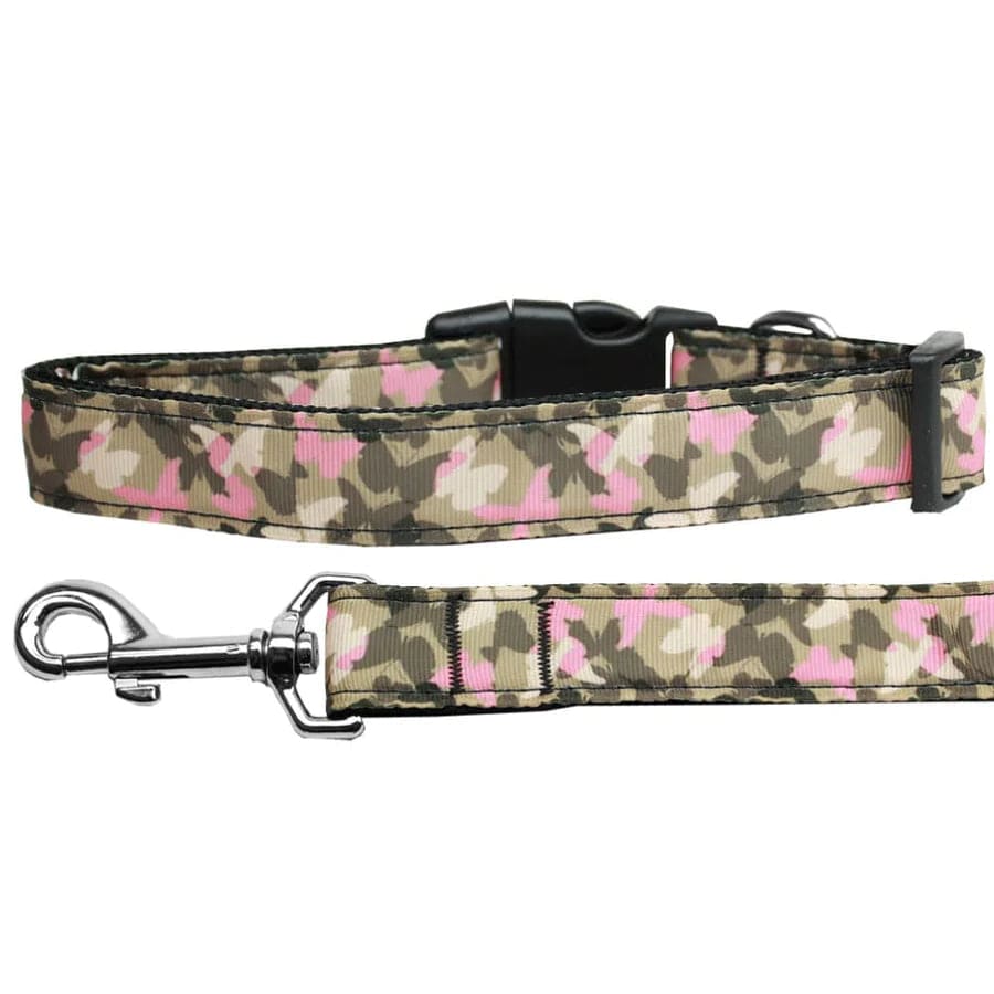 Butterfly Camo Dog Collar and Leash Set - Adjustable Nylon Pet Accessories for Small Medium Large Dogs - Perfect for Walking, Training, and Outdoor Adventures