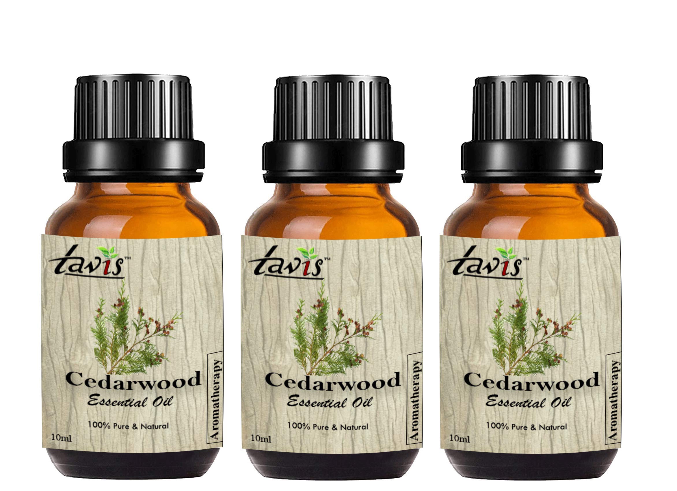 Premium Cedarwood Essential Oil - 100% Pure & Natural, 30ml (Pack of 3) for Aromatherapy, Relaxation & Hair Care | Stress Relief, Sleep Aid & DIY Skincare