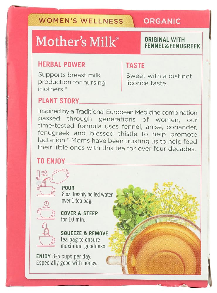 Organic Mother's Milk Herbal Tea for Lactation Support - 12 Pack (192 Tea Bags) | Promotes Healthy Breast Milk Production | Nursing & Postpartum Wellness | Ideal for Breastfeeding Moms & New Mothers