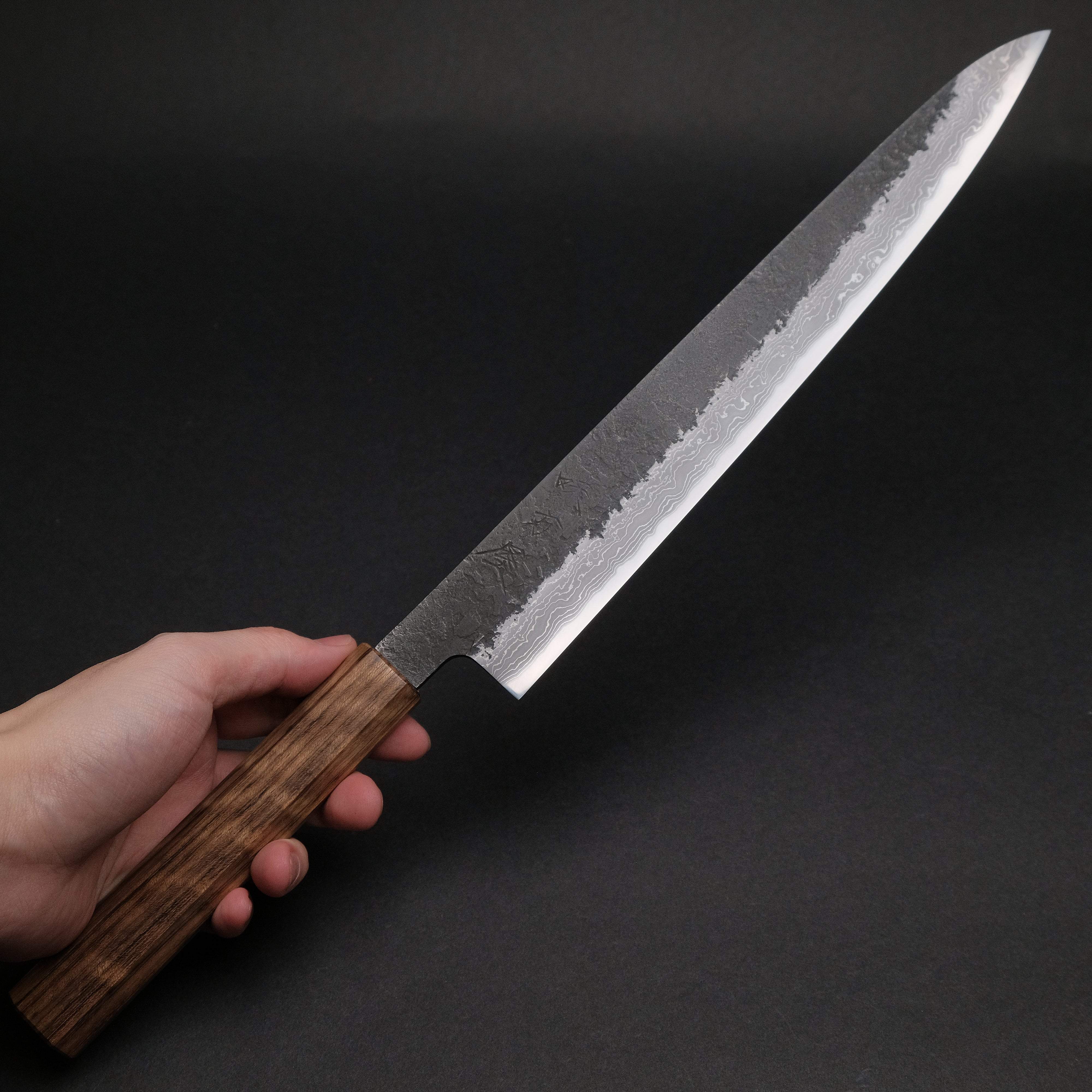 Premium Ajikataya White #2 Nashiji Damascus Sujihiki 270mm Japanese Slicing Knife with Octagonal Magnolia Wood Handle (#37) - Perfect for Sushi, Sashimi & Meat Carving
