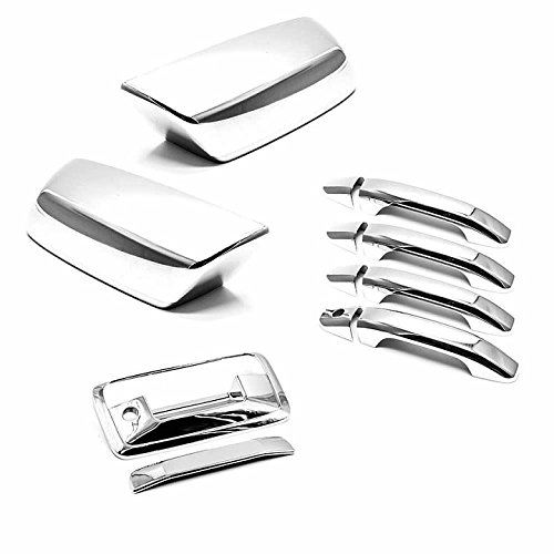 Chrome Mirror Set with 4-Door Handles & Tailgate Covers for 2014-2017 GMC Sierra 1500/2500/3500 Crew Cab (Excludes Towing Mirrors & Camero Holes) - Fast USA Shipping | Perfect for Truck Upgrades & Off-Road Protection