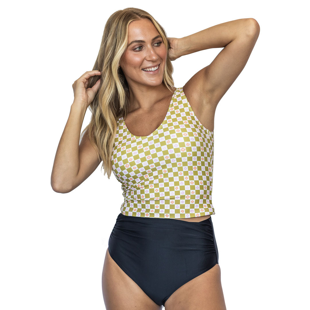 Women's Flattering V-Neck Tankini Top - Swimwear for Beach, Pool & Summer Vacations