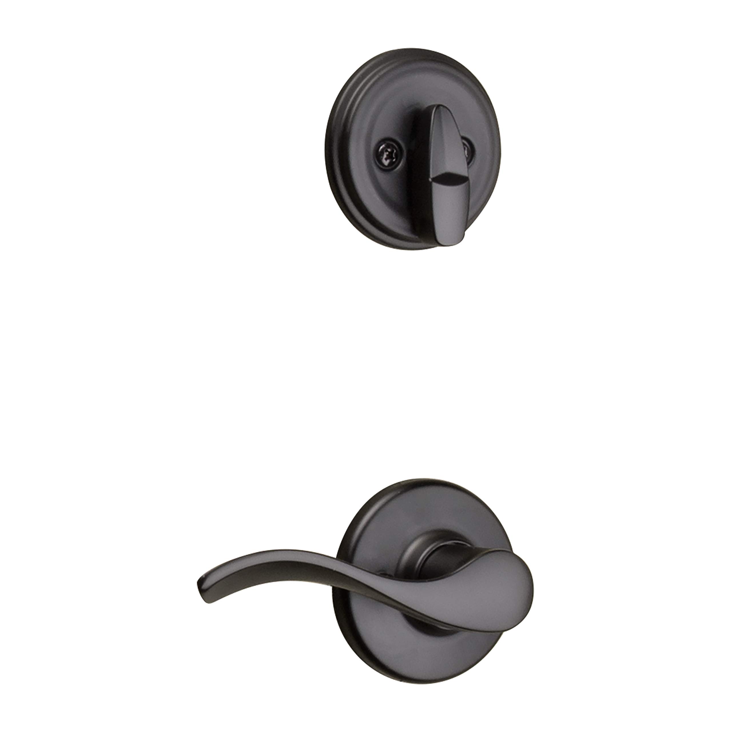 **Weiser Matte Black Front Door Lock & Handle Set with Reversible Belmont Interior Handle – Secure Deadbolt for Home Entry Doors | Perfect for Houses, Apartments & Offices**