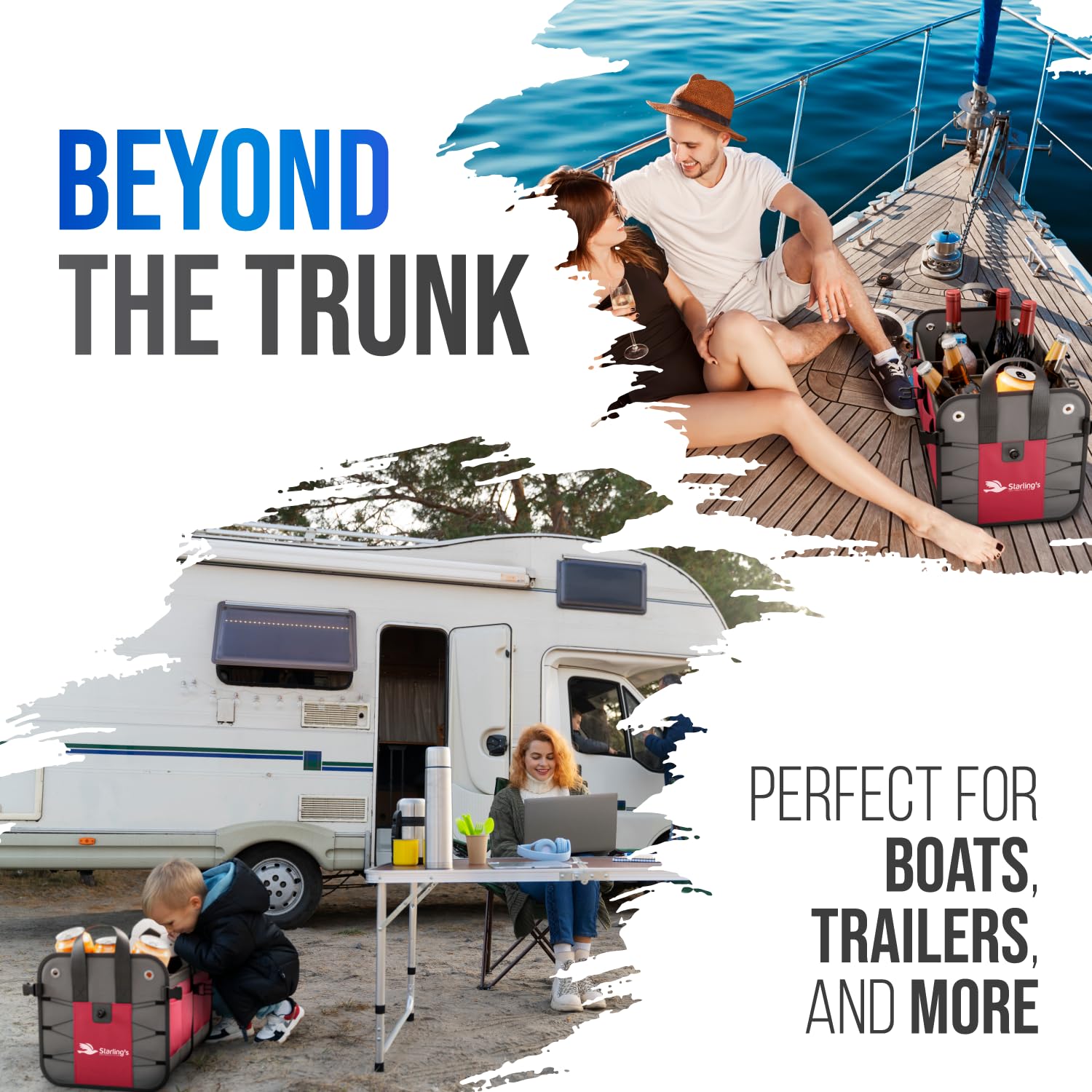 Premium Car Trunk Organizer - Large Collapsible Storage Box with Adjustable Compartments | Heavy-Duty SUV/Truck Cargo Organizer | Waterproof Non-Slip Grocery & Tool Storage | Perfect for Road Trips, Camping & Daily Commute