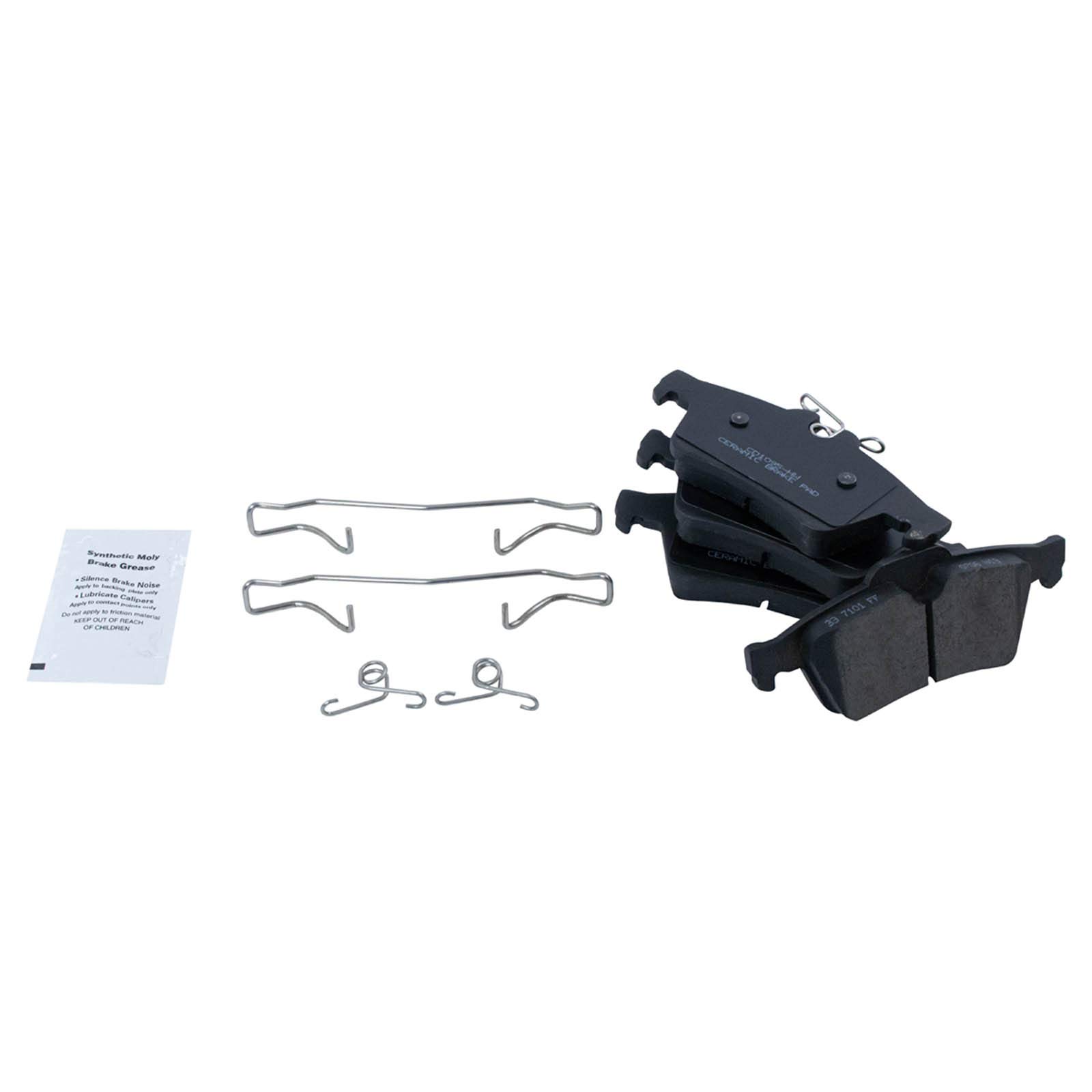 TRQ Rear Brake Pad and Rotor Kit with Ceramic Brake Pads - Compatible with 2007-2015 Mazda 5 - High Performance Braking System for Smooth Stops - Perfect for City Driving and Highway Commutes