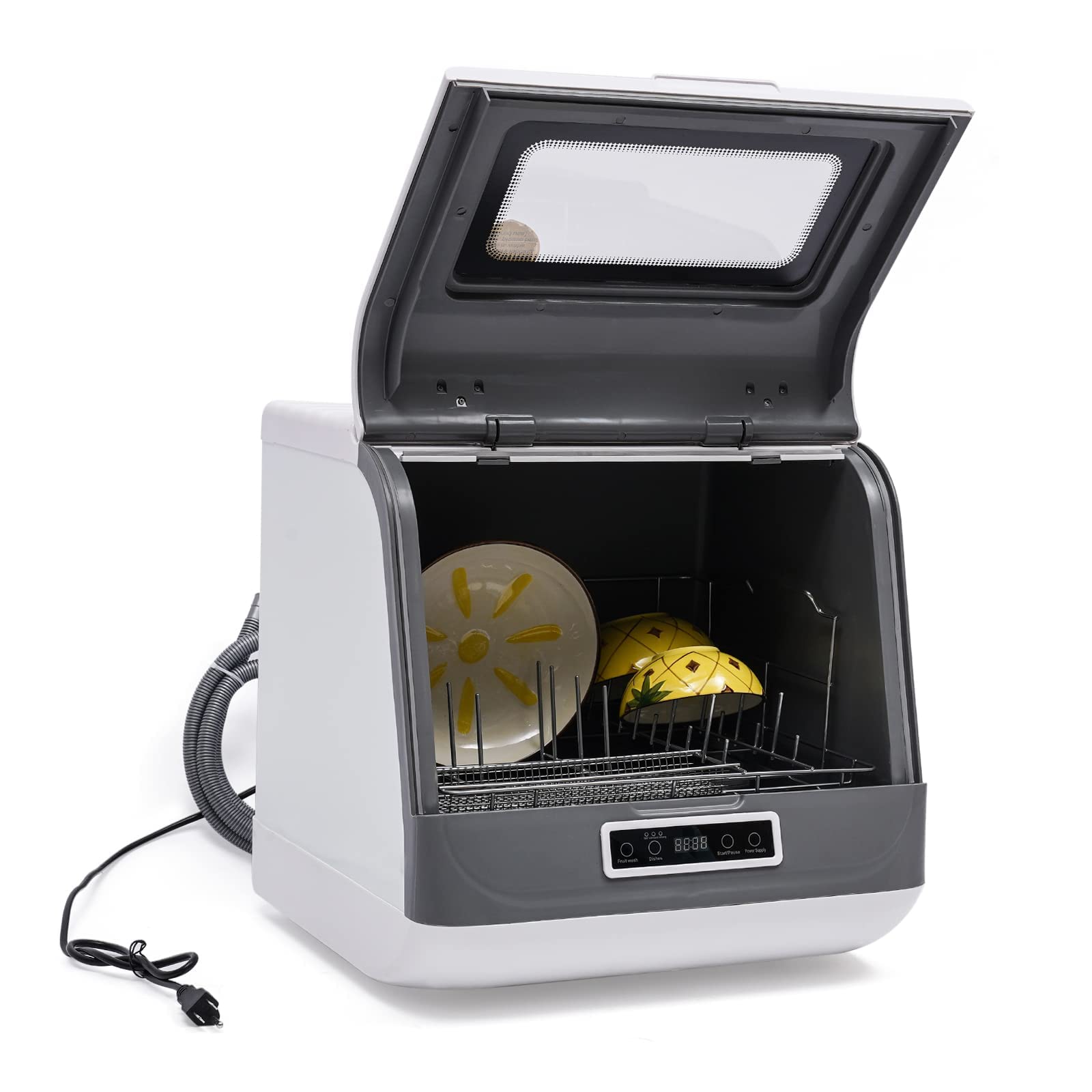 Portable Countertop Dishwasher with Air Dry Function - Compact Design, 3 Washing Programs & Large Capacity - Perfect for Small Apartments, RVs & Dorm Rooms (Type1)
