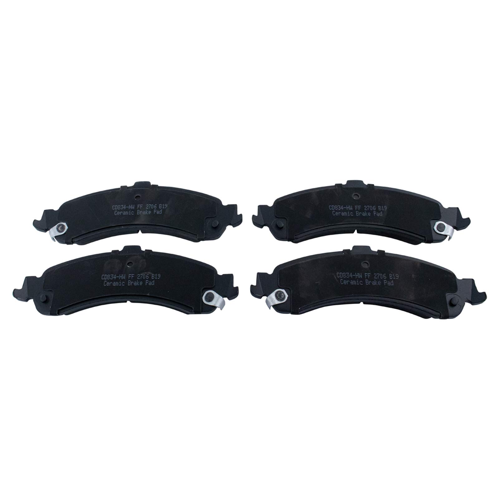 TRQ Ceramic Brake Pad & Rotor Kit for GM Vehicles - Rear Parking Shoe & Backing Plates Included | Durable Braking Performance for Trucks, SUVs & Sedans | Perfect for City Driving & Highway Commuting