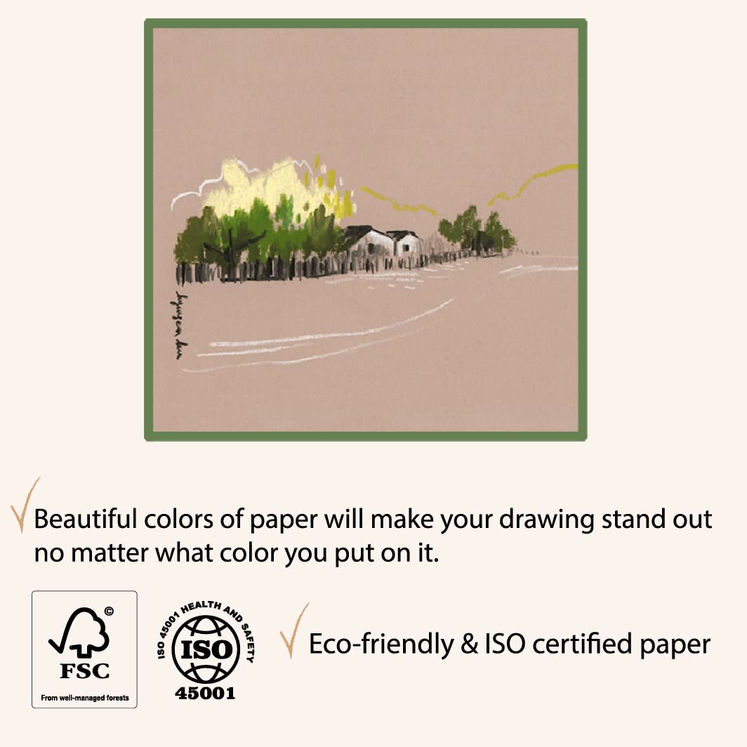 Premium Toned Gray & Tan Sketchbook - 4 Colors, 40 Sheets, 7.2