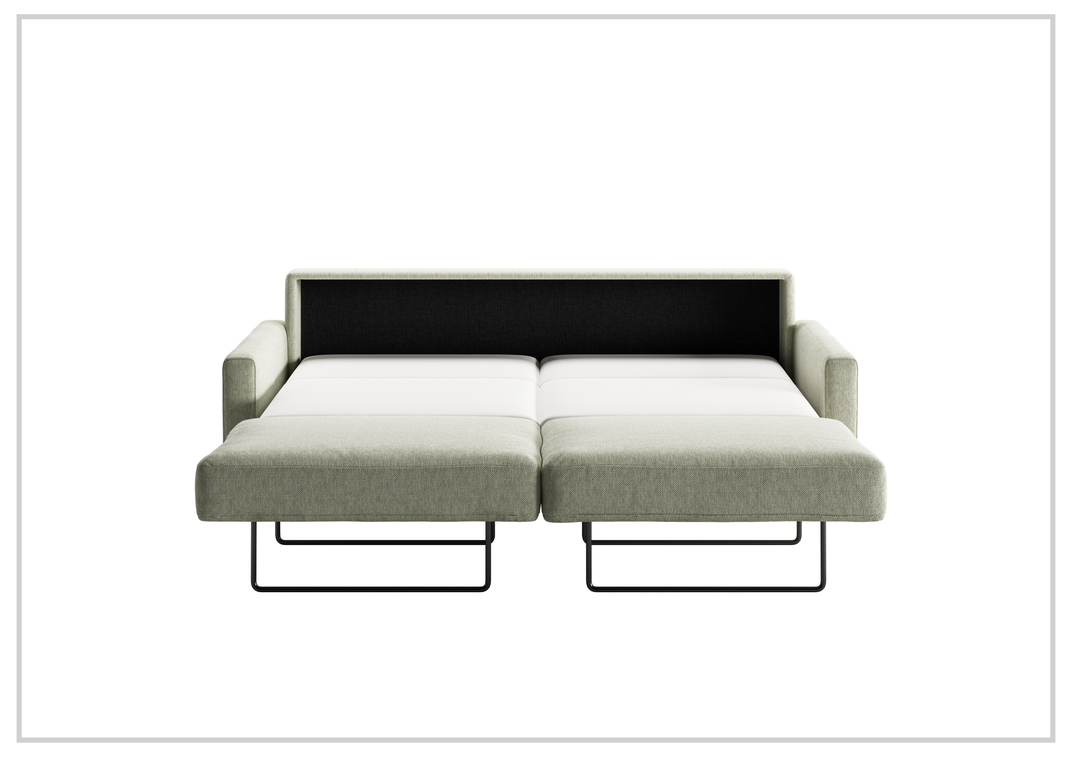 Luonto Nico Fabric Sleeper Sofa - Convertible Bed with Walnut or Chrome Legs - Full, Queen & King Size Options - Perfect for Small Spaces, Guest Rooms & Apartments