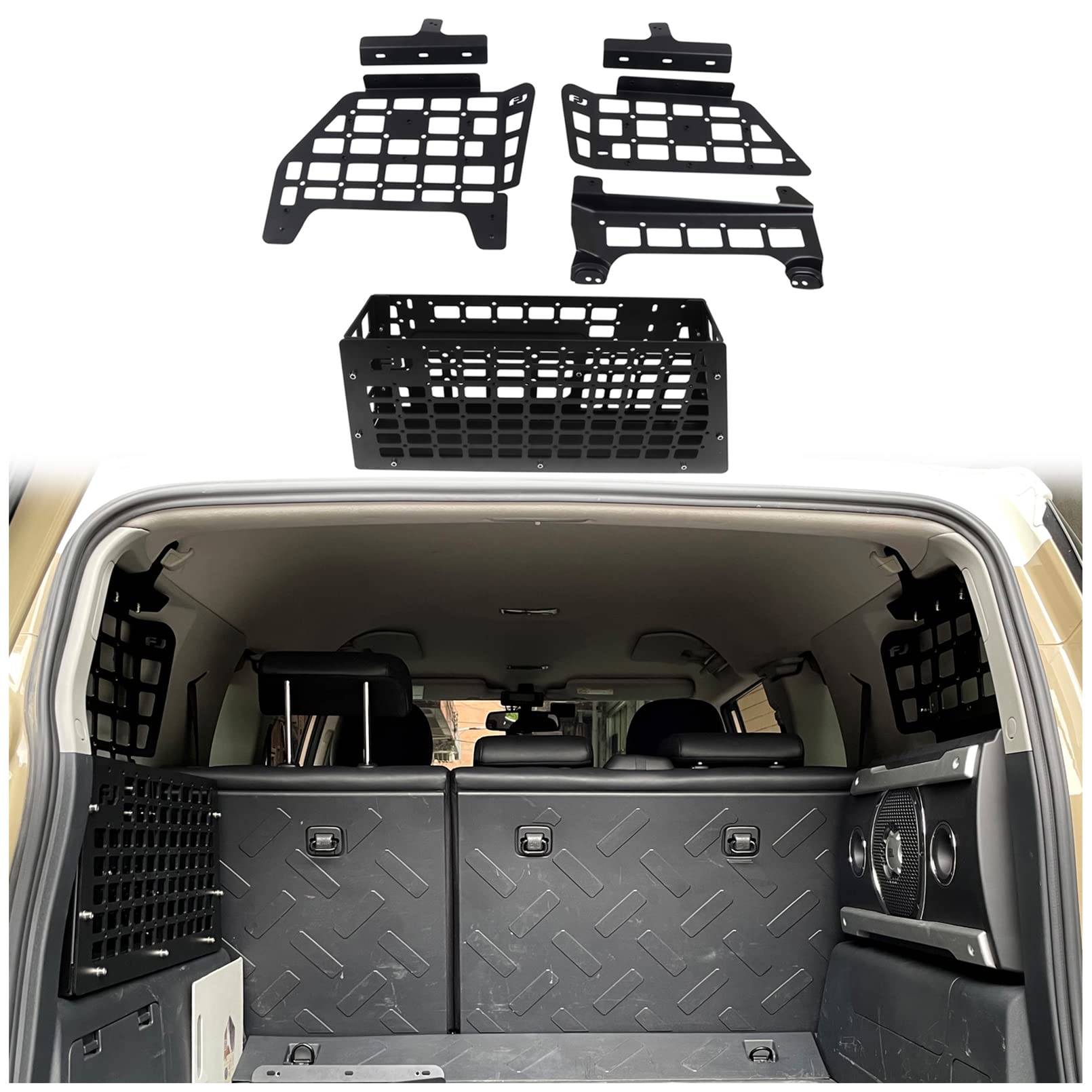 iTrims Rear Cargo Rack Basket for Toyota FJ Cruiser 2007-2023 | Black Aluminum Alloy Interior Luggage Carrier | Trunk Organizer & Storage Shelf | Perfect for Camping, Road Trips & Outdoor Adventures