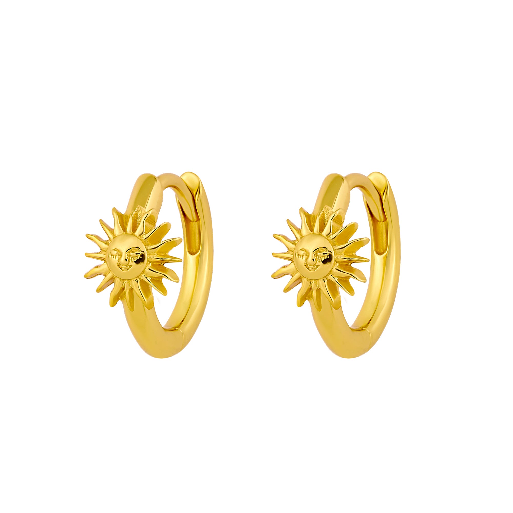 Sunny Gold Huggies Earrings - Dainty Huggie Hoops for Women, 14K Gold Plated, Minimalist Everyday Jewelry - Perfect for Work, Date Night & Casual Outfits