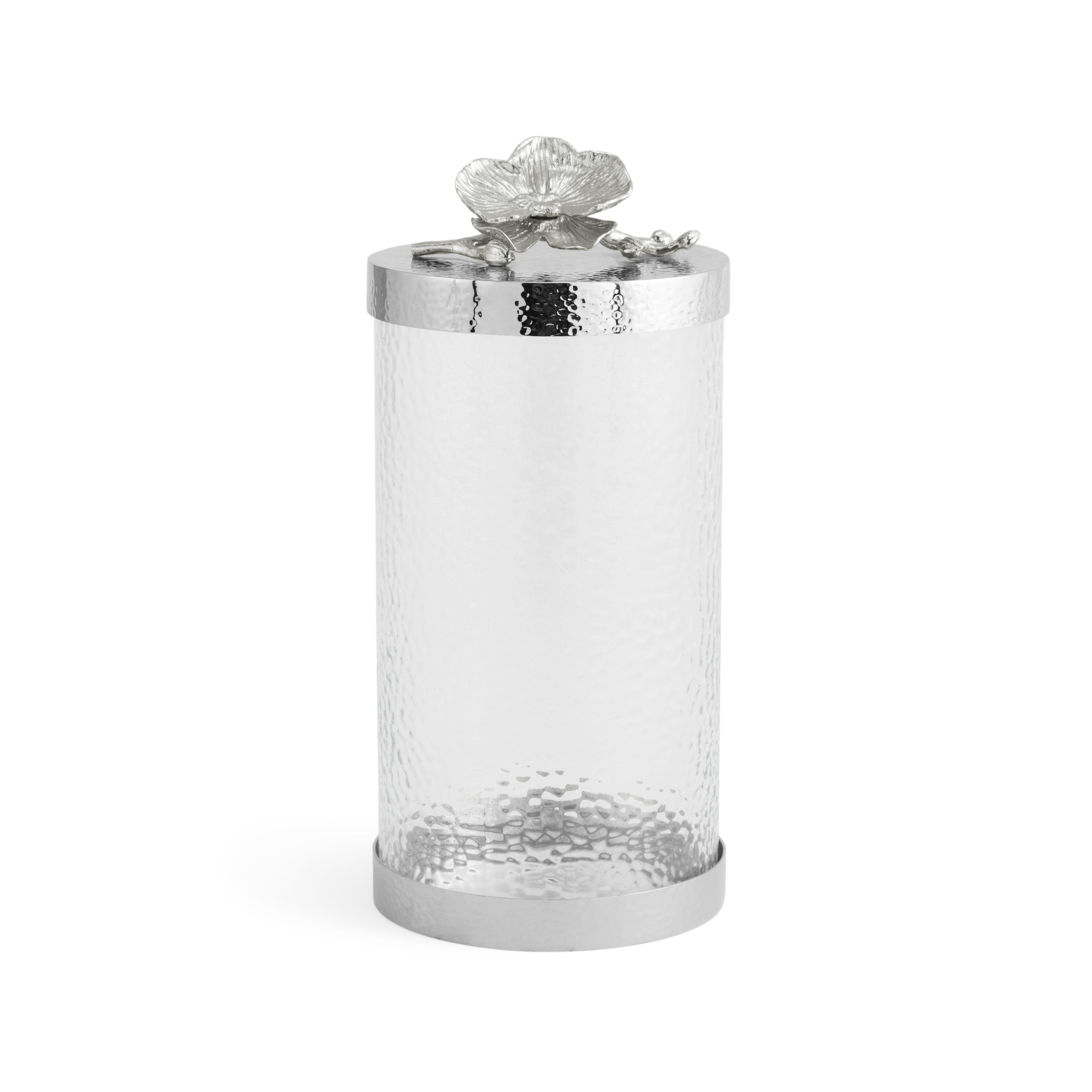 White Orchid Ceramic Canisters Set - Airtight Kitchen Storage Containers for Flour, Sugar, Coffee & Tea | Perfect for Pantry Organization & Home Decor