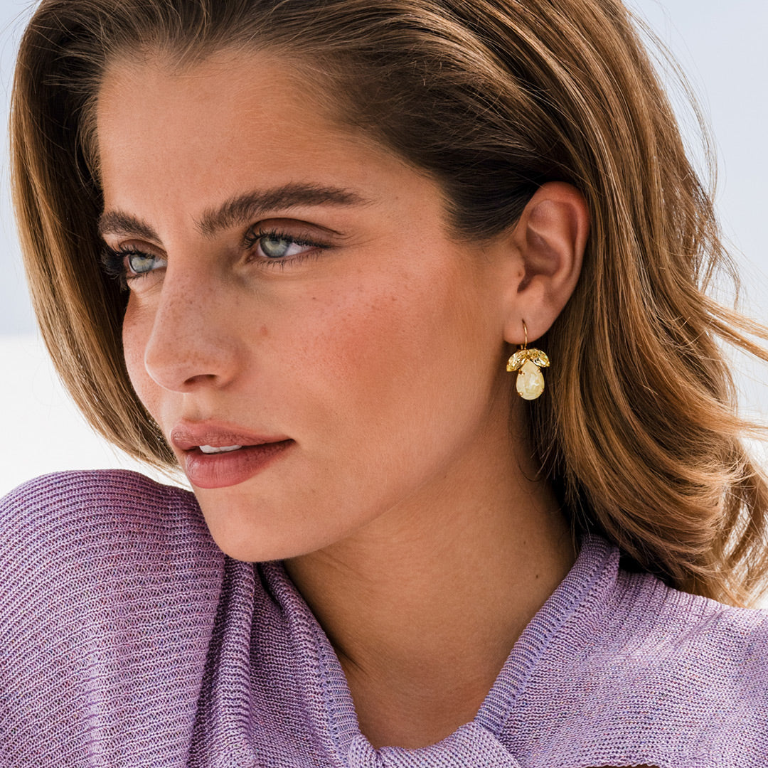 Timeless Soft Yellow Combo Earrings - Elegant Gold-Plated Dainty Studs for Women | Perfect for Everyday Wear, Office, and Special Occasions