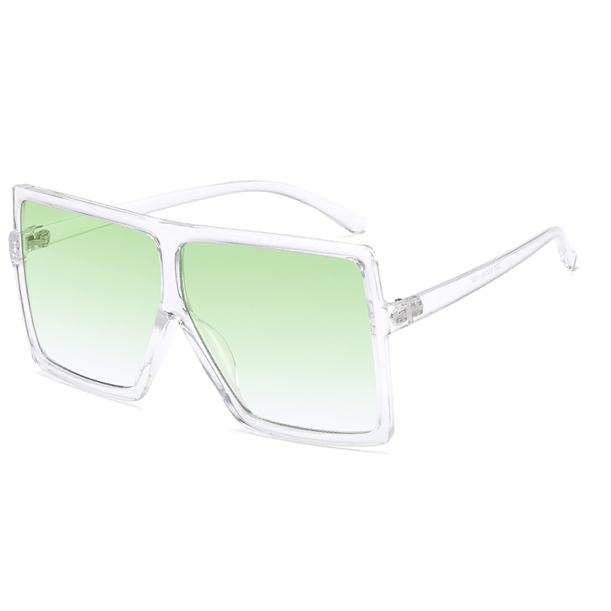 70mm Oversized Flat Top Sunglasses for Women & Men - UV400 Protection, Retro Square Frame, Fashionable Unisex Shades for Driving, Beach & Outdoor Activities