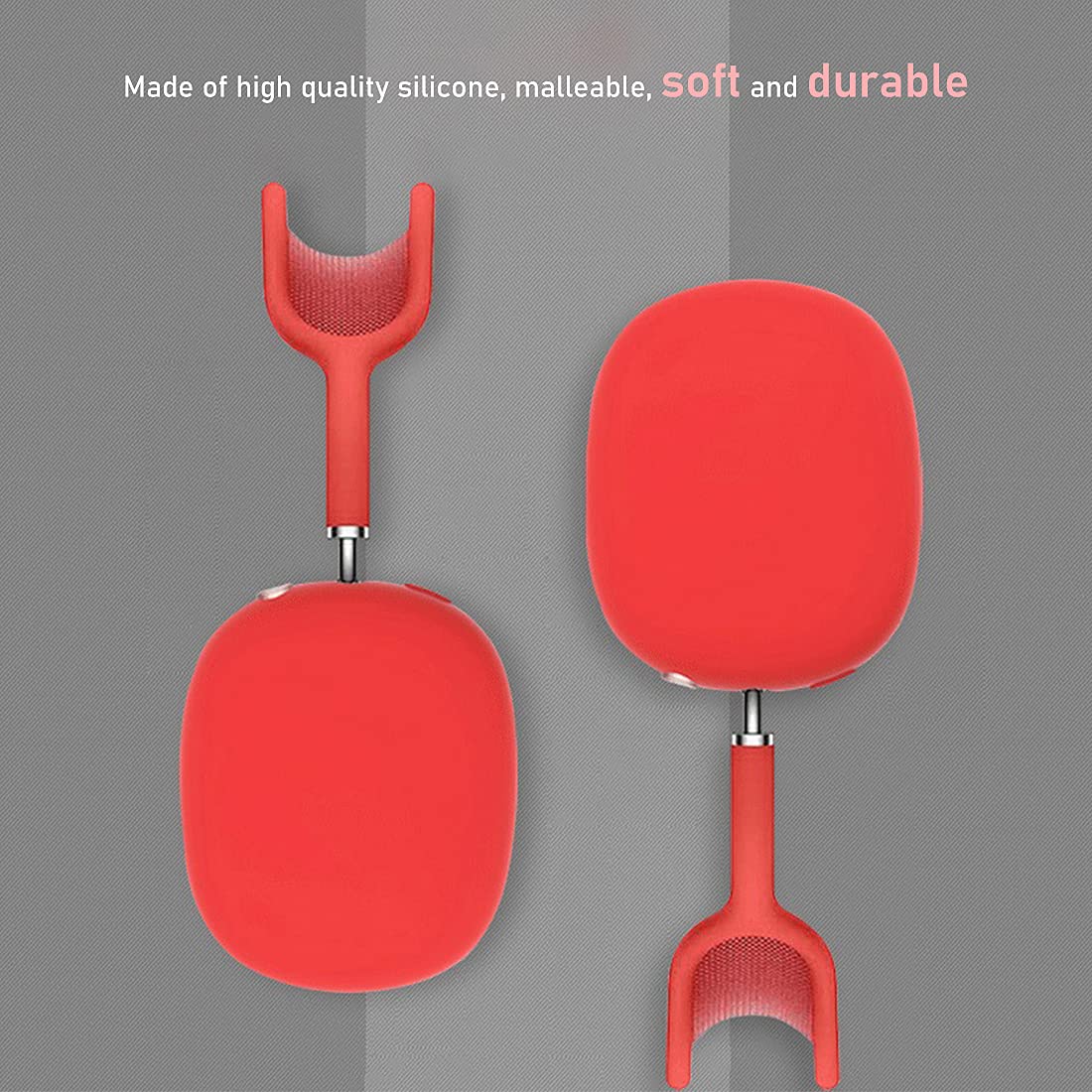 Antetek AirPods Max Silicone Protective Case - Lightweight Shockproof Cover with Full Protection, Shatter-Resistant Frame - Perfect for Travel, Gym & Daily Use (Red)