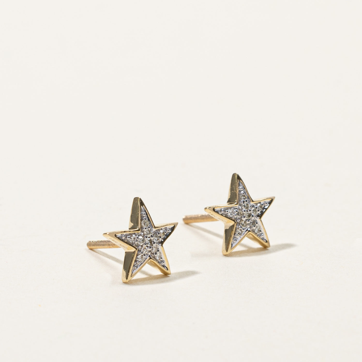 0.08ctw Diamond Star Stud Earrings for Women - 14K Gold Plated Hypoallergenic Pierced Earrings - Perfect for Daily Wear, Parties & Gifts