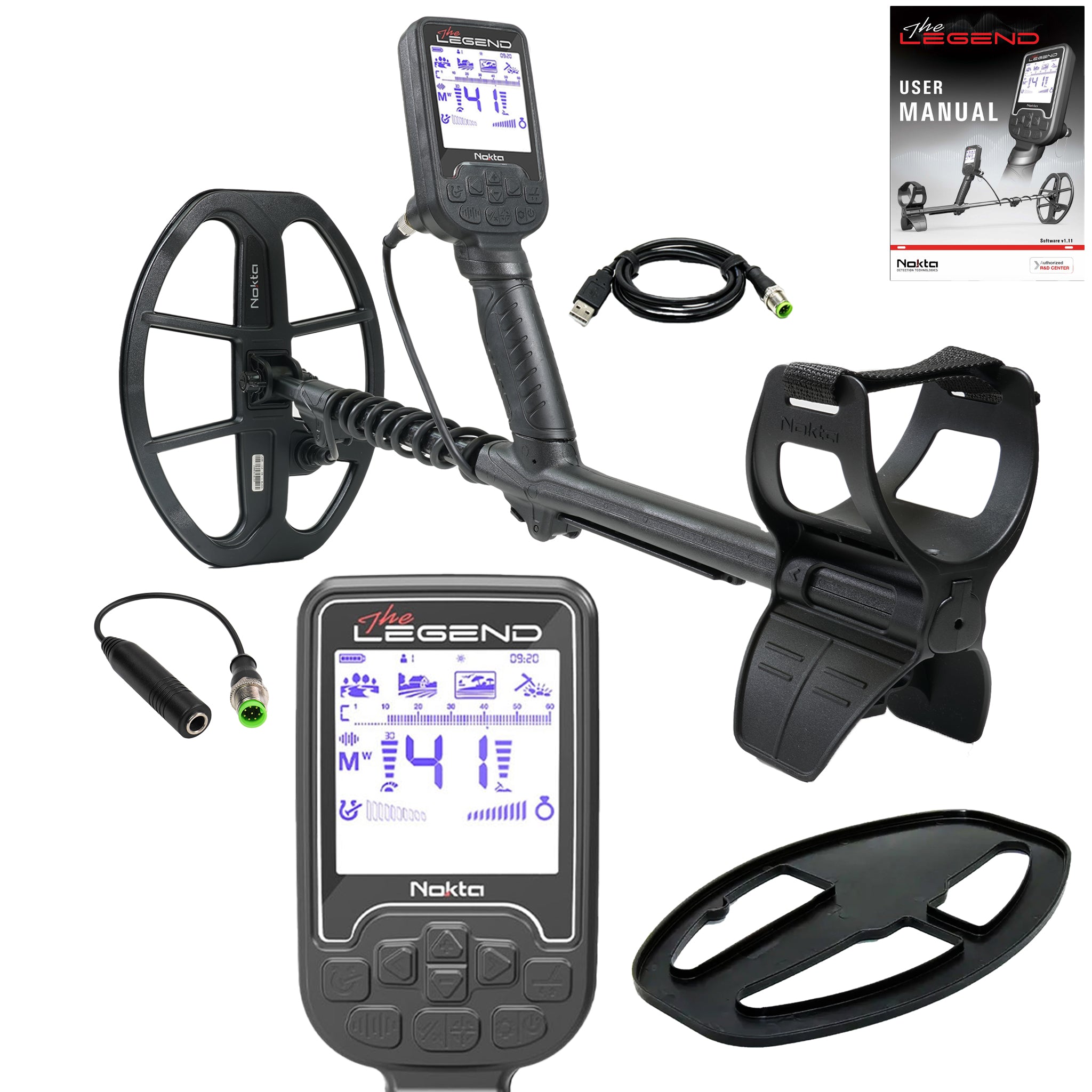 Nokta The Legend SMF Metal Detector with LG30 12x9 Coil - Professional Waterproof Metal Detecting for Treasure Hunting, Beach & Field Use