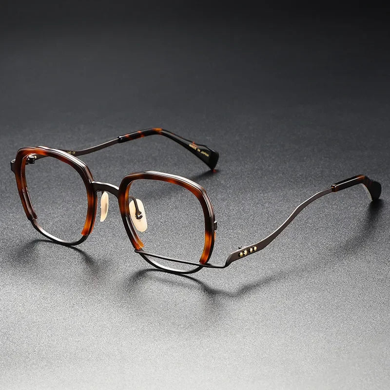 Stylish Aror Unisex Full Rim Square Titanium Acetate Eyeglasses 49460 - Lightweight & Durable Frame for Work, Reading & Everyday Wear