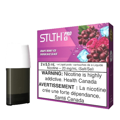 Grape Berry Ice STLTH PRO X Pods 5.5mL - Refillable Vape Pods for Smooth Flavor - Perfect for On-the-Go Vaping & Relaxation