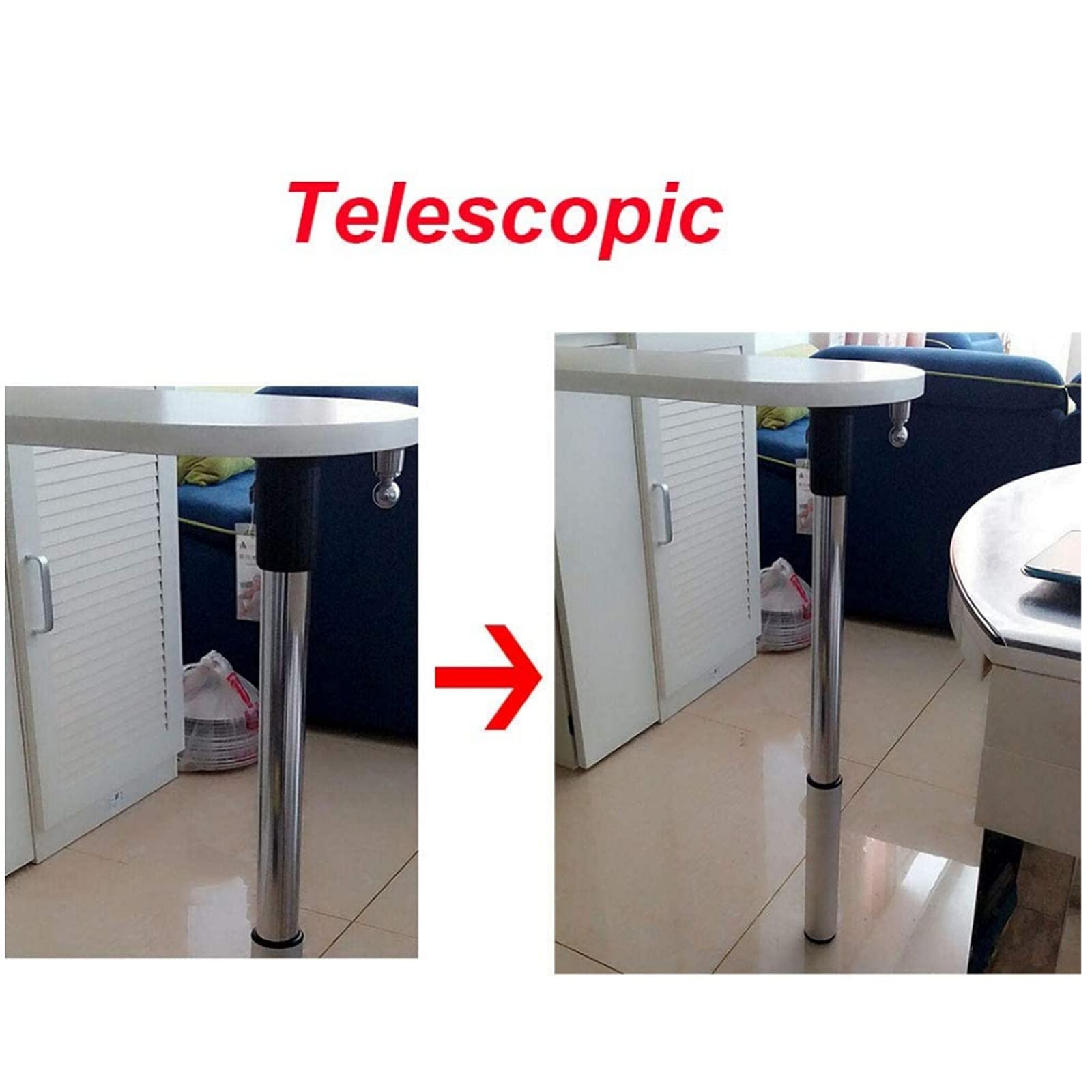 EEUK Telescoping Table Legs Rv - Adjustable Aluminum Alloy Foldable Dining Table Legs, DIY Furniture Replacement Legs for Dining Tables, Perfect for RV, Camping, and Outdoor Use