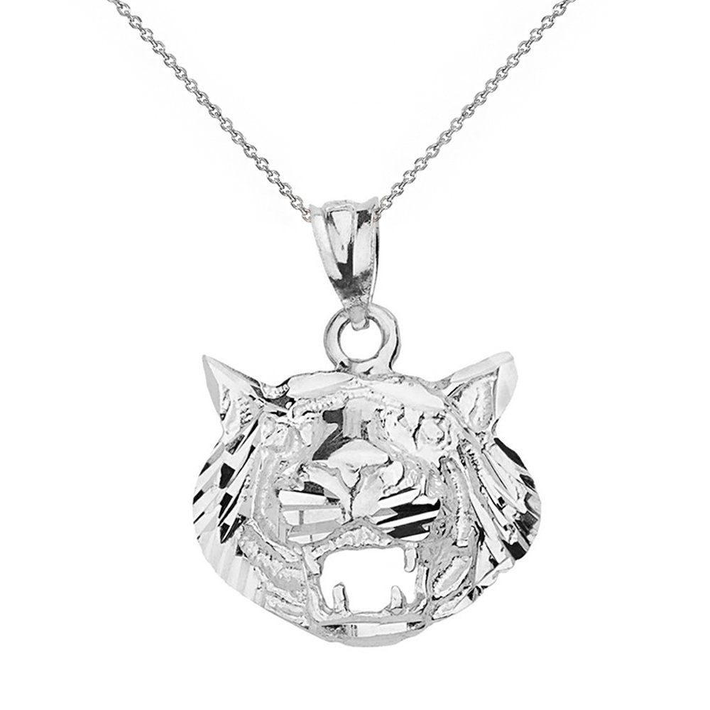 Animal Kingdom Textured Roaring Tiger Head Charm Pendant Necklace - Unique Wildlife Jewelry for Women & Men - Perfect for Gifts, Parties, and Fashion Accessories
