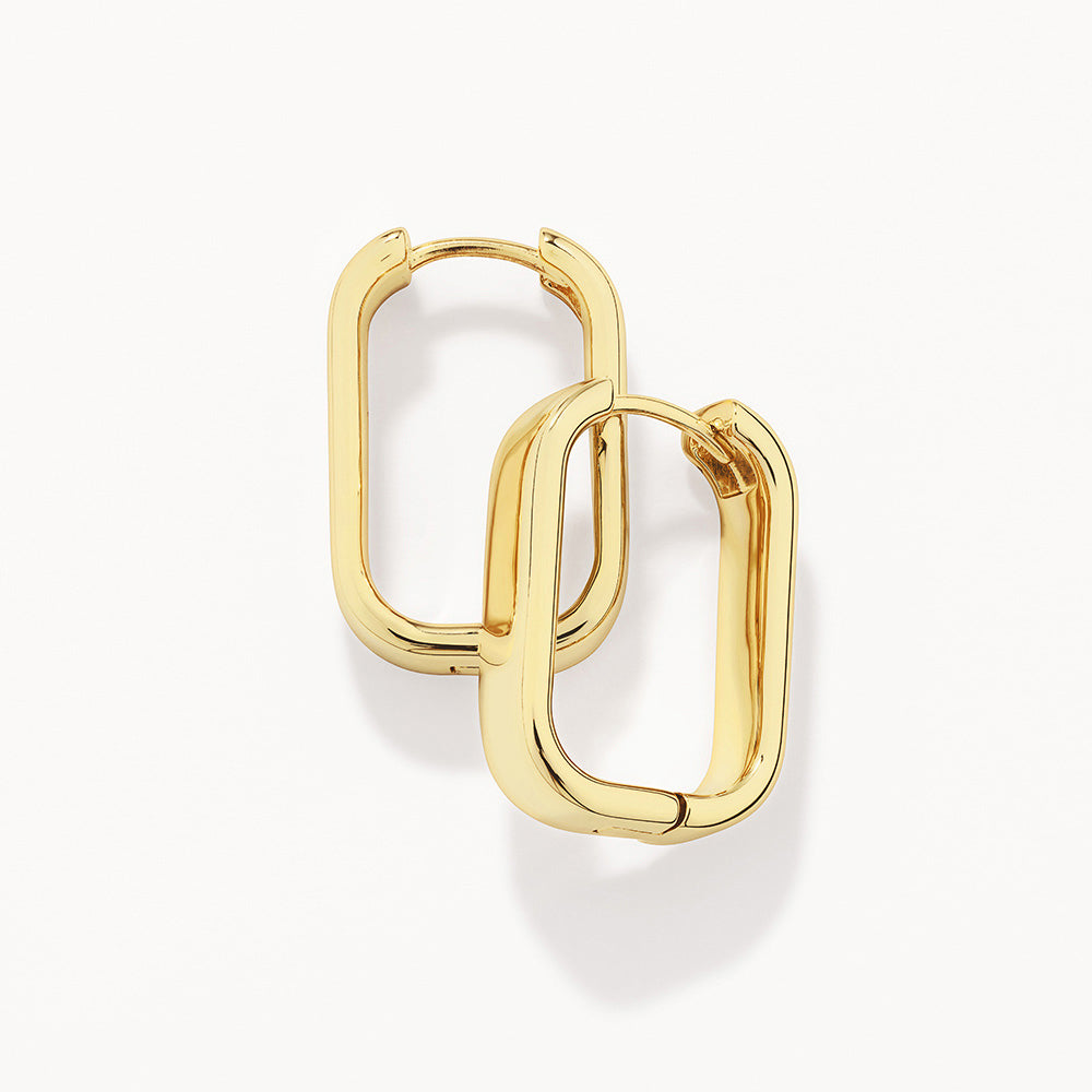 Chunky Gold Paperclip Earrings for Women - Trendy Midi Hoop Earrings for Everyday Wear & Gift Giving