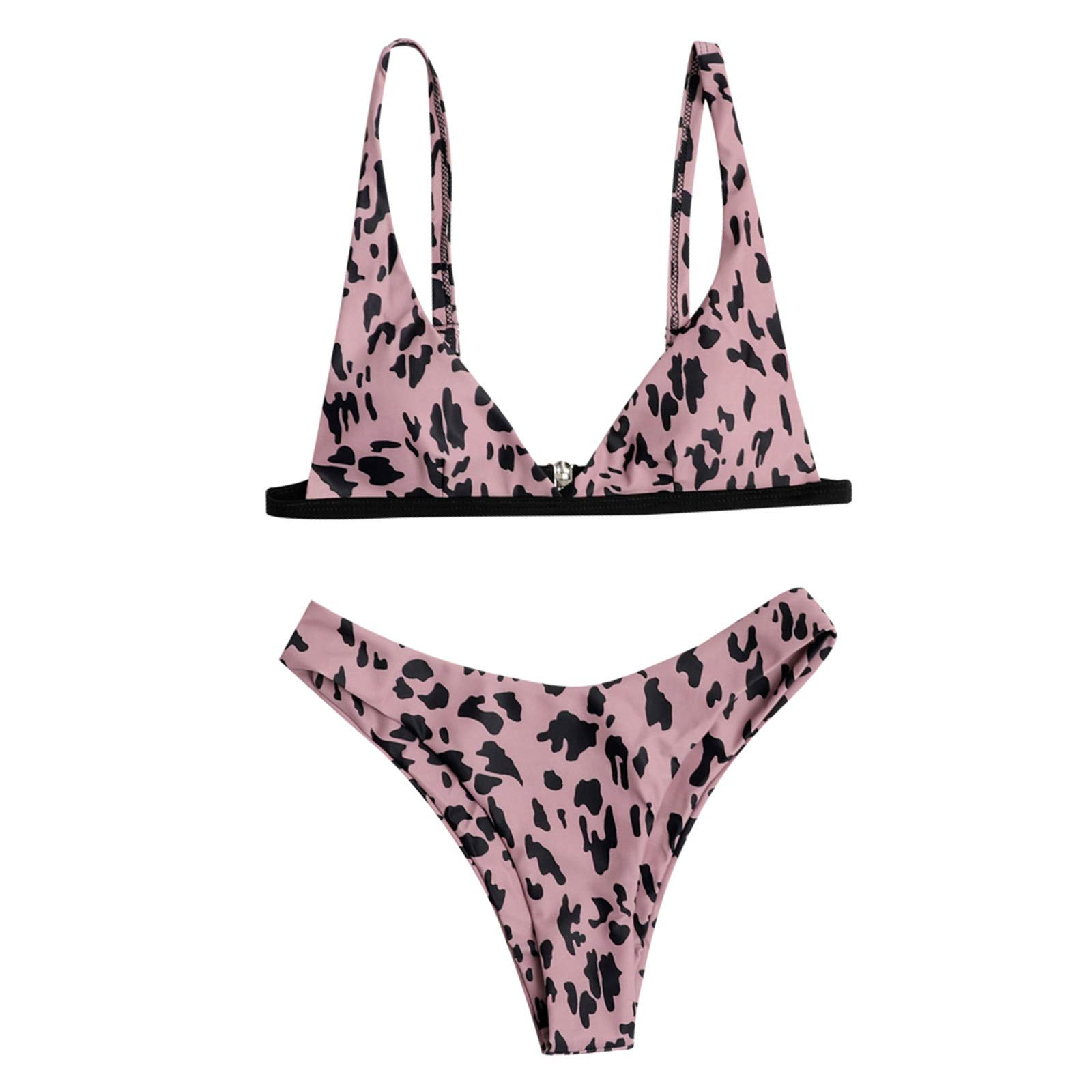 Women's Sexy Printed Bikini Swimsuits Set - Tankini Top & Bottom (Pink, Medium) | Perfect for Beach Vacation, Pool Party & Summer Getaway