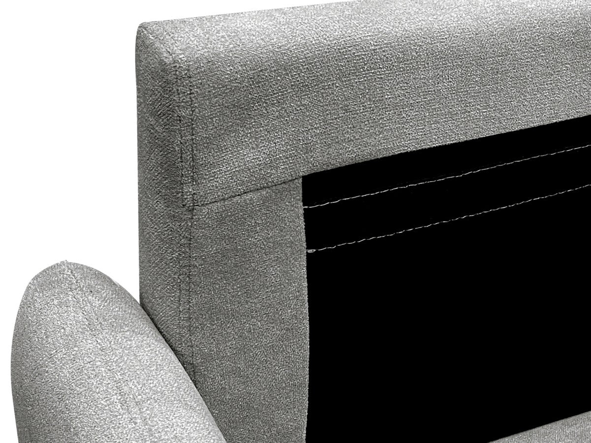 3-Seater Modern Sofa - Dark Grey Fabric Upholstered Couch for Living Room, Lounge & Apartment (Open Box) - Comfortable Contemporary Sectional Sofa for Small Spaces