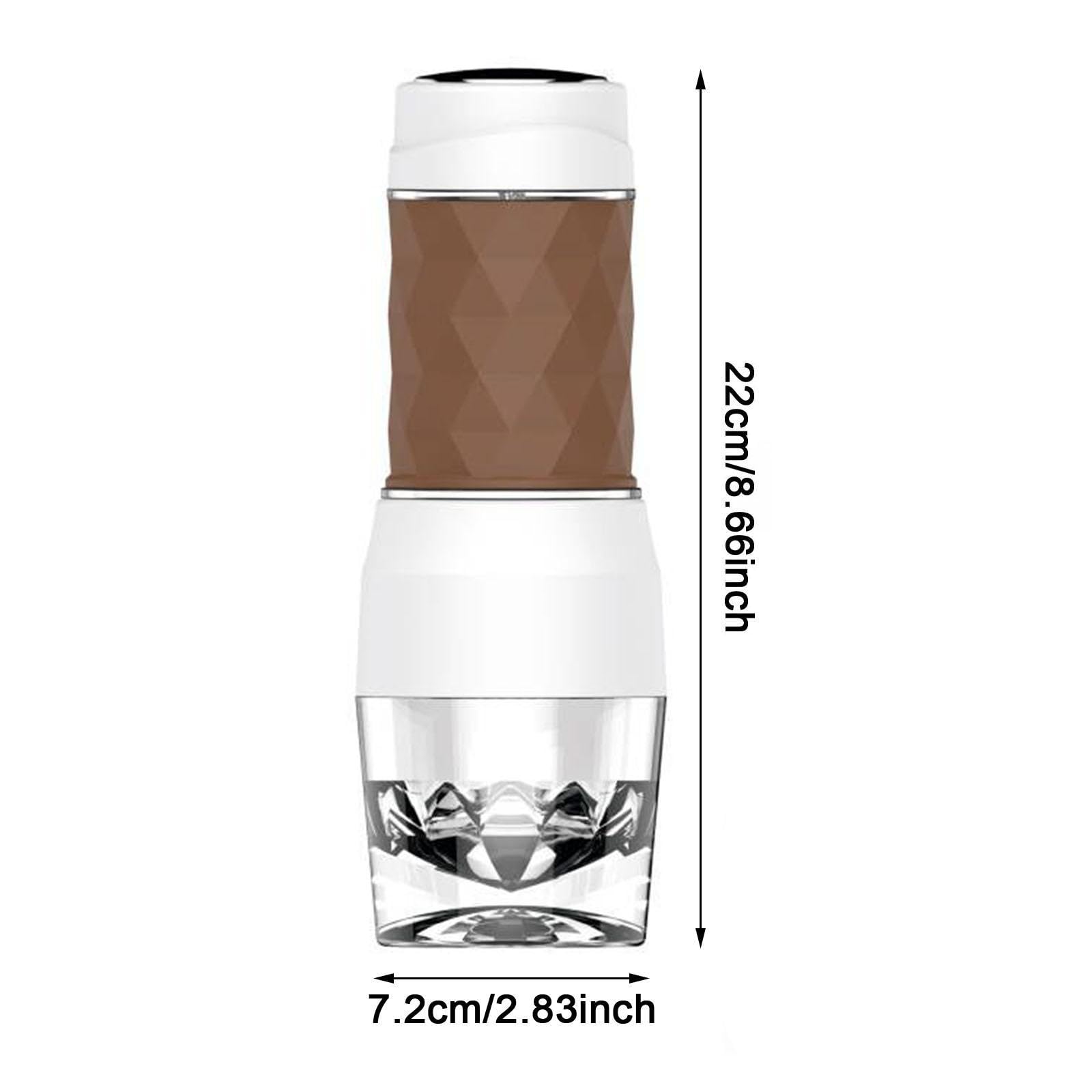 Premium Hand Press Coffee Maker - Portable French Press for Coffee & Tea - Ideal Travel, Camping, Office & Home Use - Great Gift for Coffee Lovers - Brown