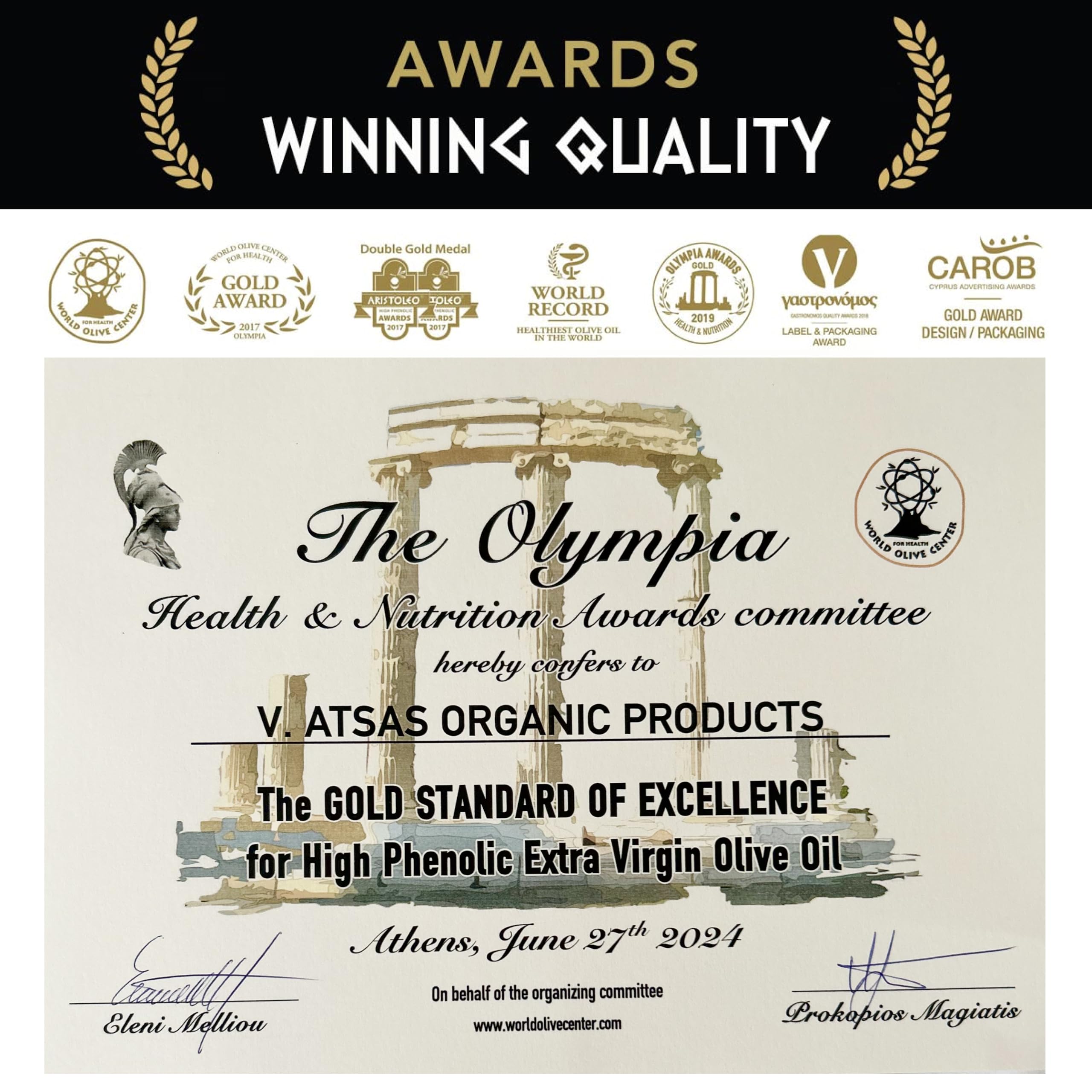 Organic Extra Virgin Olive Oil - High Phenolic Gold Blend Edition | Unfiltered, Cold Pressed, Rich in Health-Boosting Polyphenols | Limited Edition (250ml, 400 Pieces) | Perfect for Salads, Cooking & Gourmet Recipes